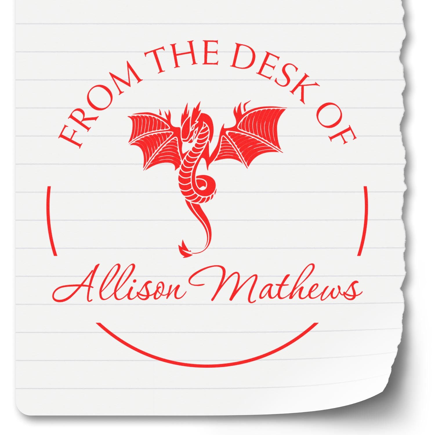 Pre-Inked Scaled Dragon Personalized Library Of Stamp - Engineer Seal Stamps