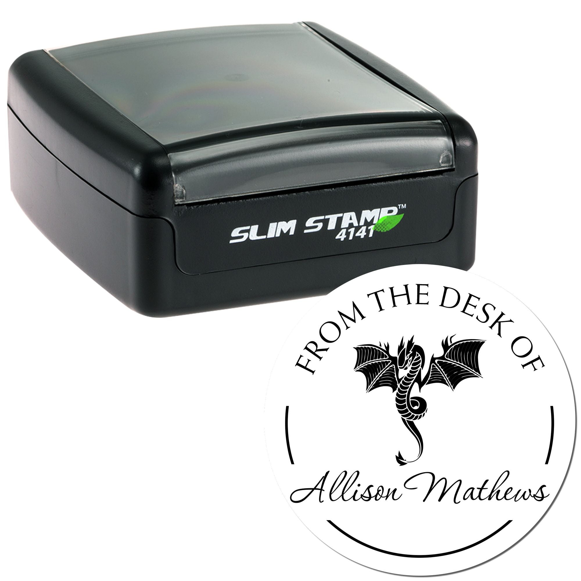 Pre-Inked Scaled Dragon Personalized Library Of Stamp - Engineer Seal Stamps