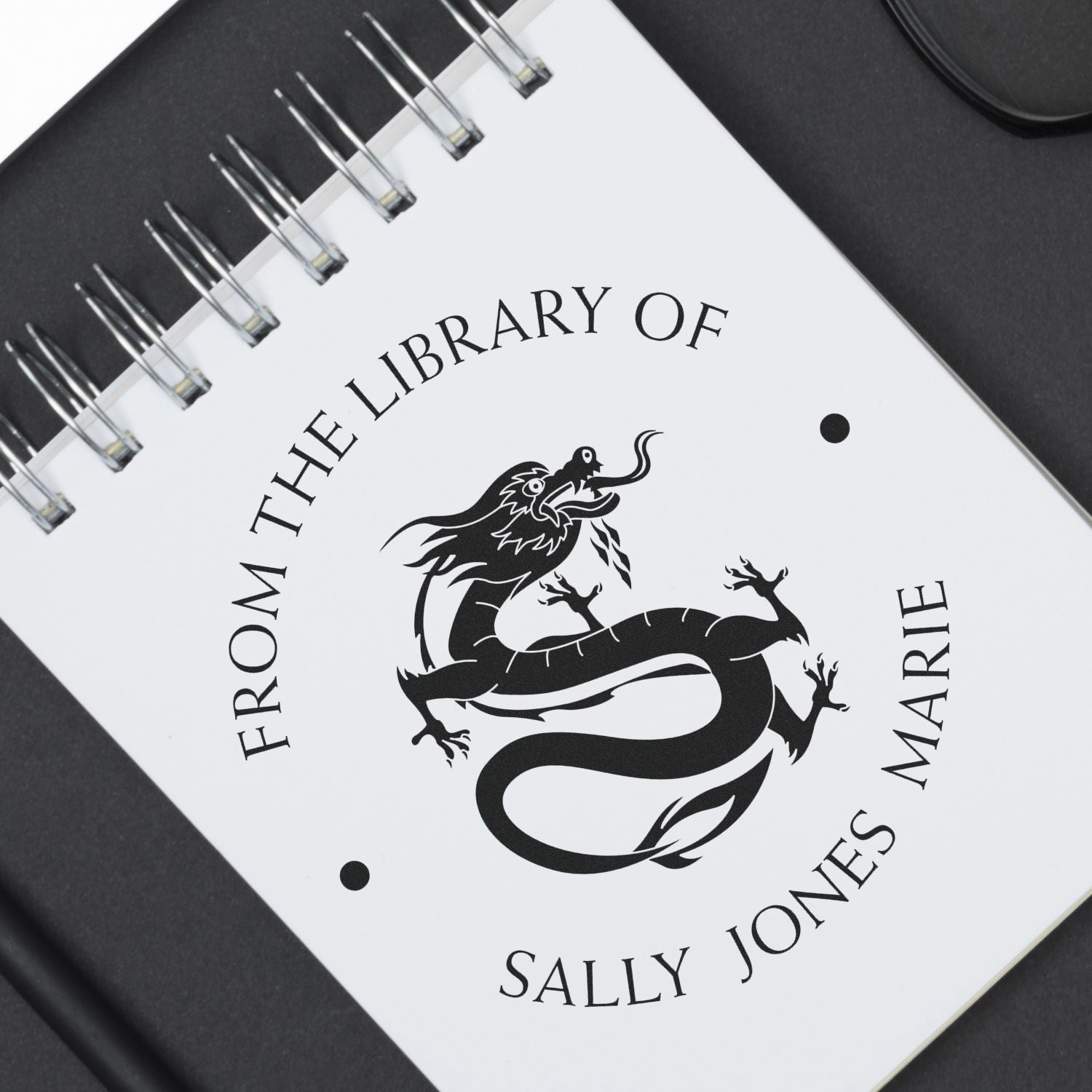 Wood Handle Formidable Dragon Custom Book Lover Stamper - Engineer Seal Stamps