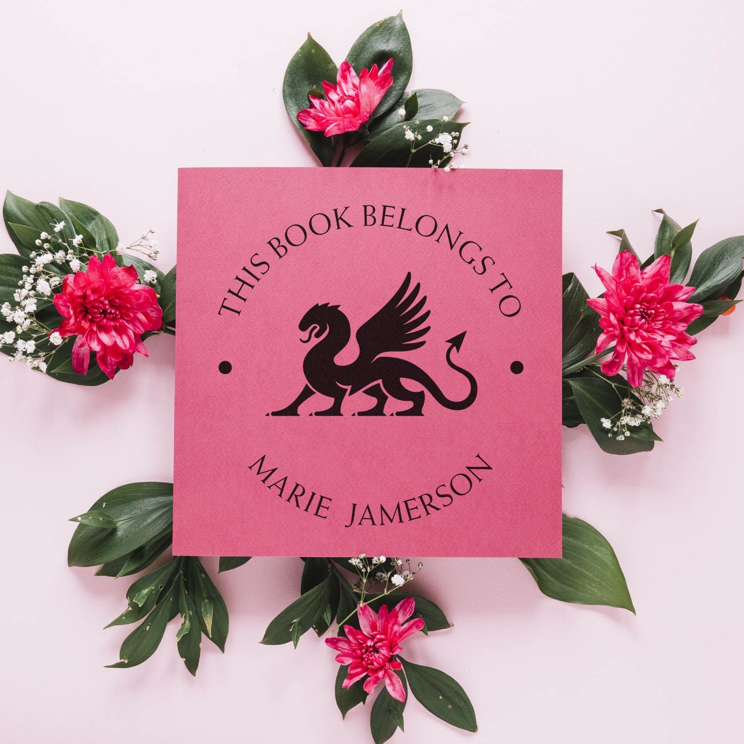 Pre-Inked Monstrous Dragon Personalized Love It Stamp - Engineer Seal Stamps