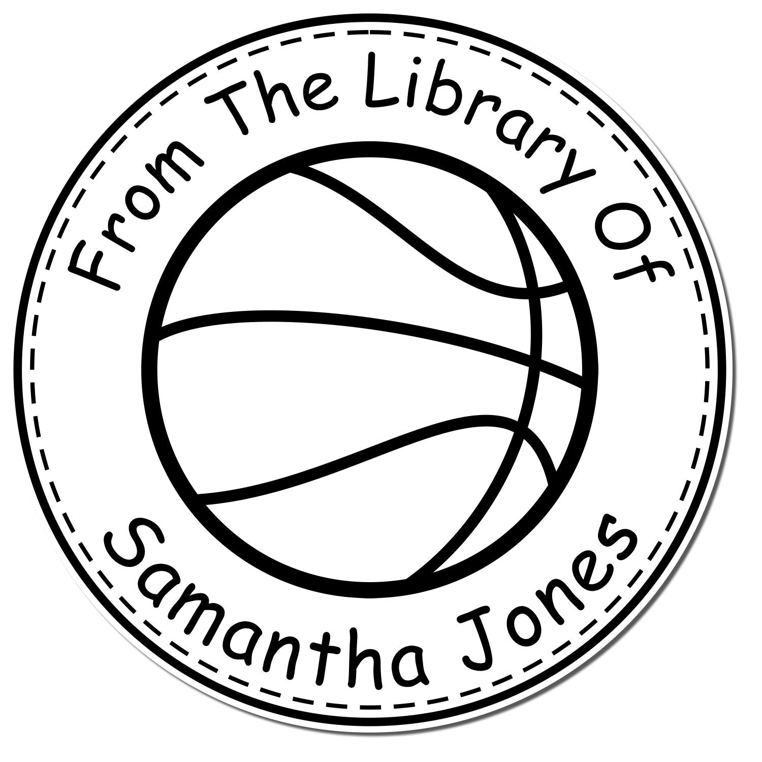 Wood Handle Competitive Basketball Custom Made Bookworm Stamp - Engineer Seal Stamps