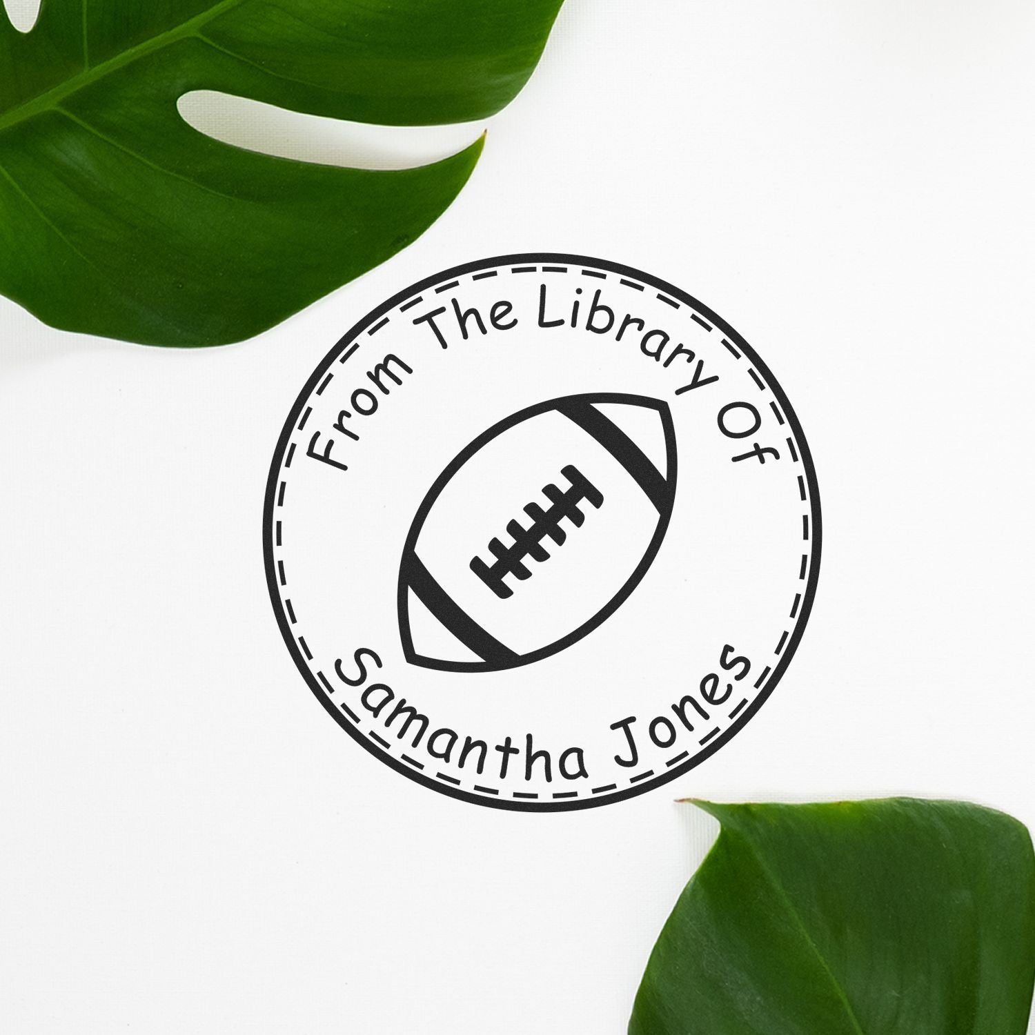 Wood Handle Energetic Football Custom Made Library Stamp - Engineer Seal Stamps