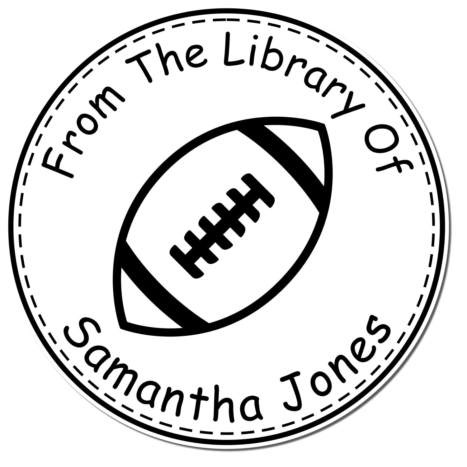 Wood Handle Energetic Football Custom Made Library Stamp - Engineer Seal Stamps