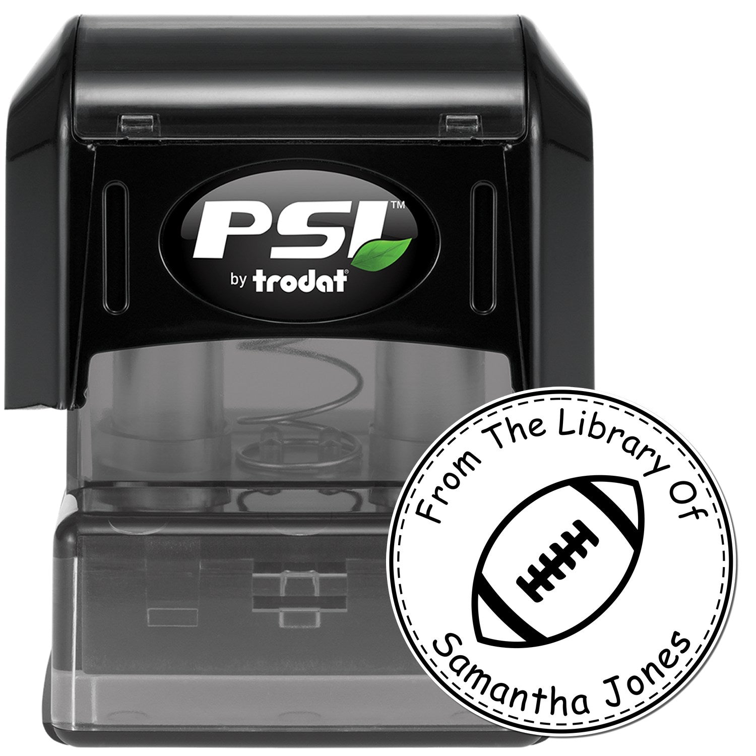 PSI Pre-Inked Energetic Football Custom My Library Stamp - Engineer Seal Stamps