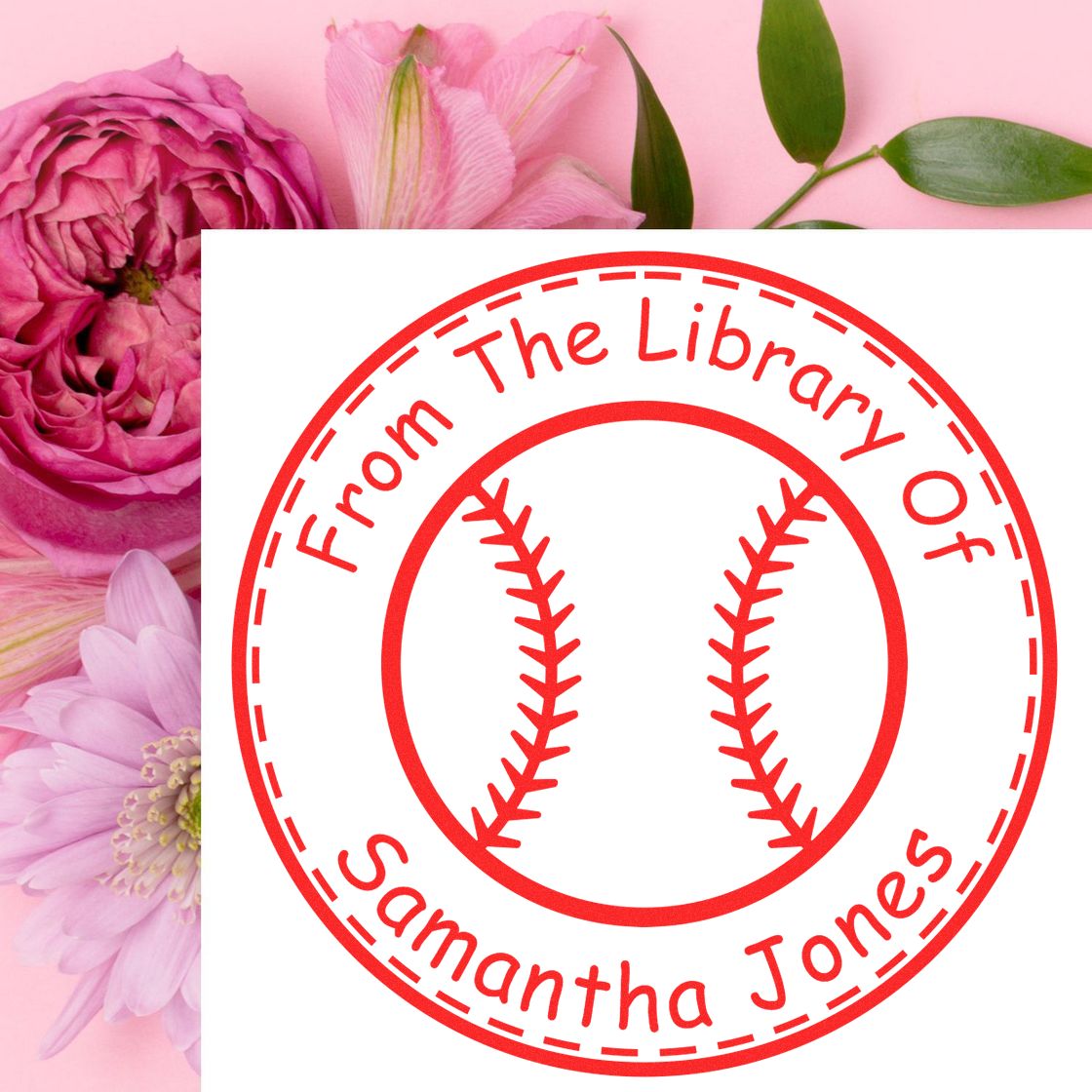 Pre-Inked Skillful Baseball Personalized Book Ownership Stamp - Engineer Seal Stamps