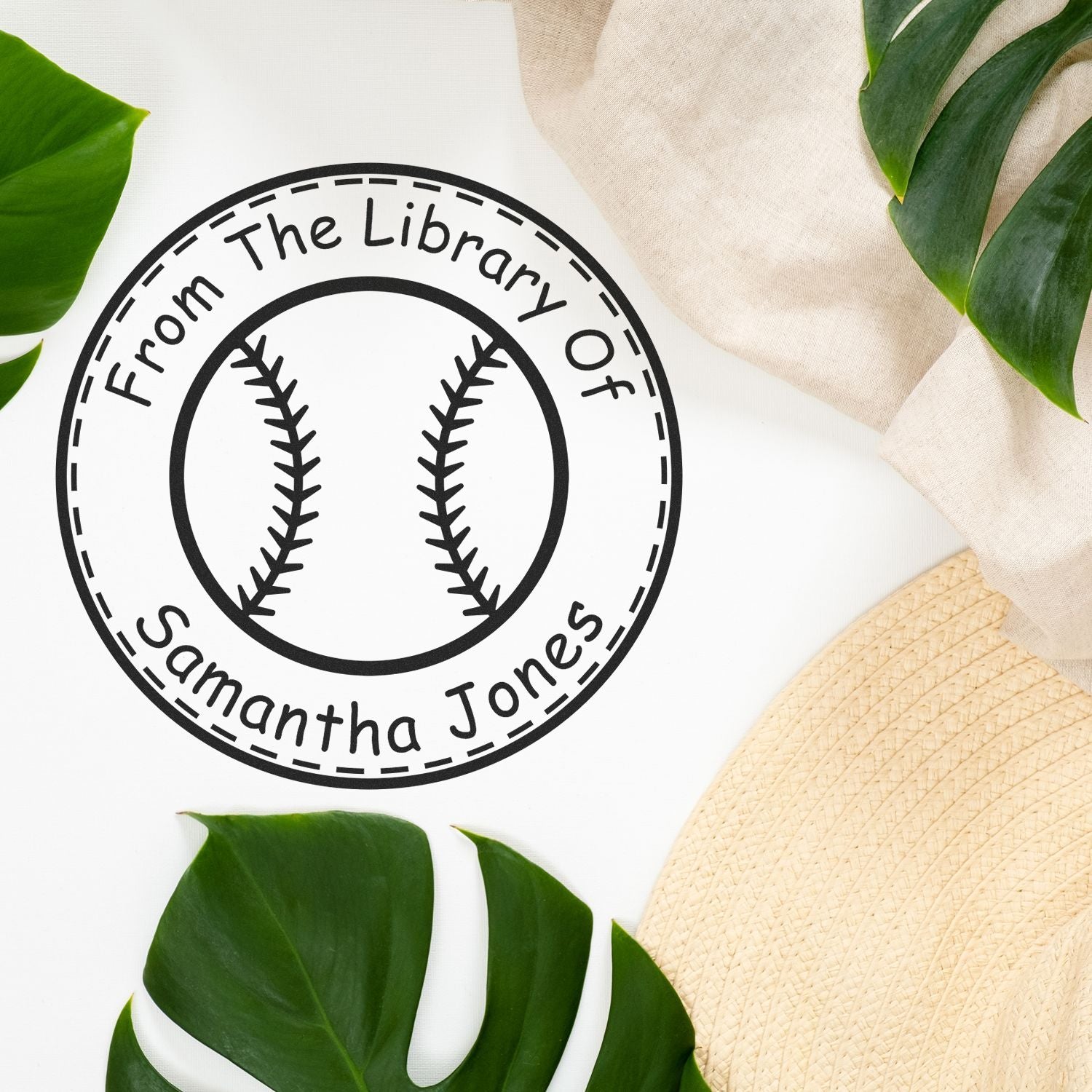 Pre-Inked Skillful Baseball Personalized Book Ownership Stamp - Engineer Seal Stamps