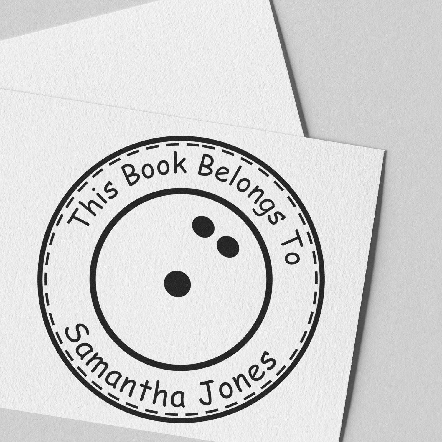 Wood Handle Thrilling Bowling Custom Book Ownership Stamp
