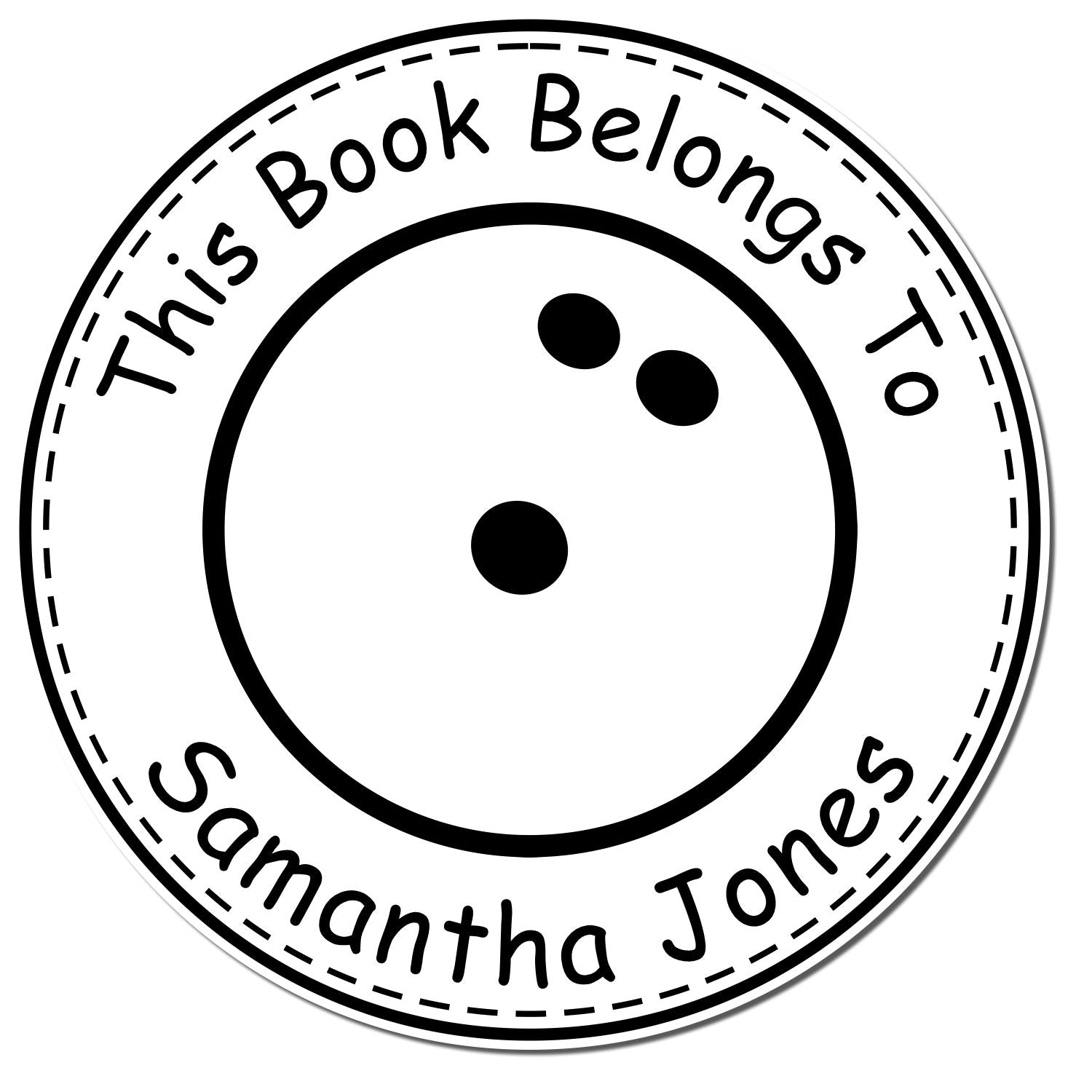 Wood Handle Thrilling Bowling Custom Book Ownership Stamp