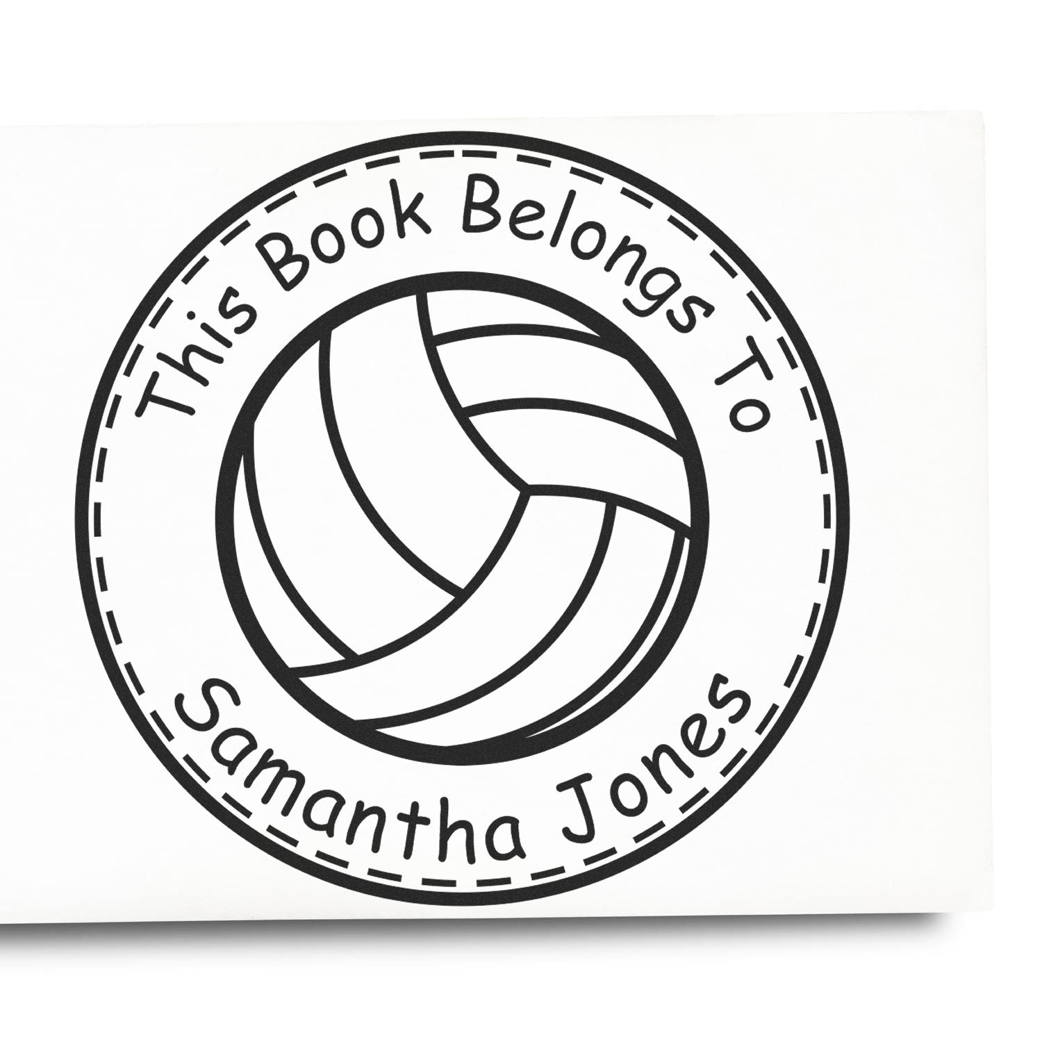 Wood Handle Fast-paced Volleyball Custom Book Ownership Stamper - Engineer Seal Stamps