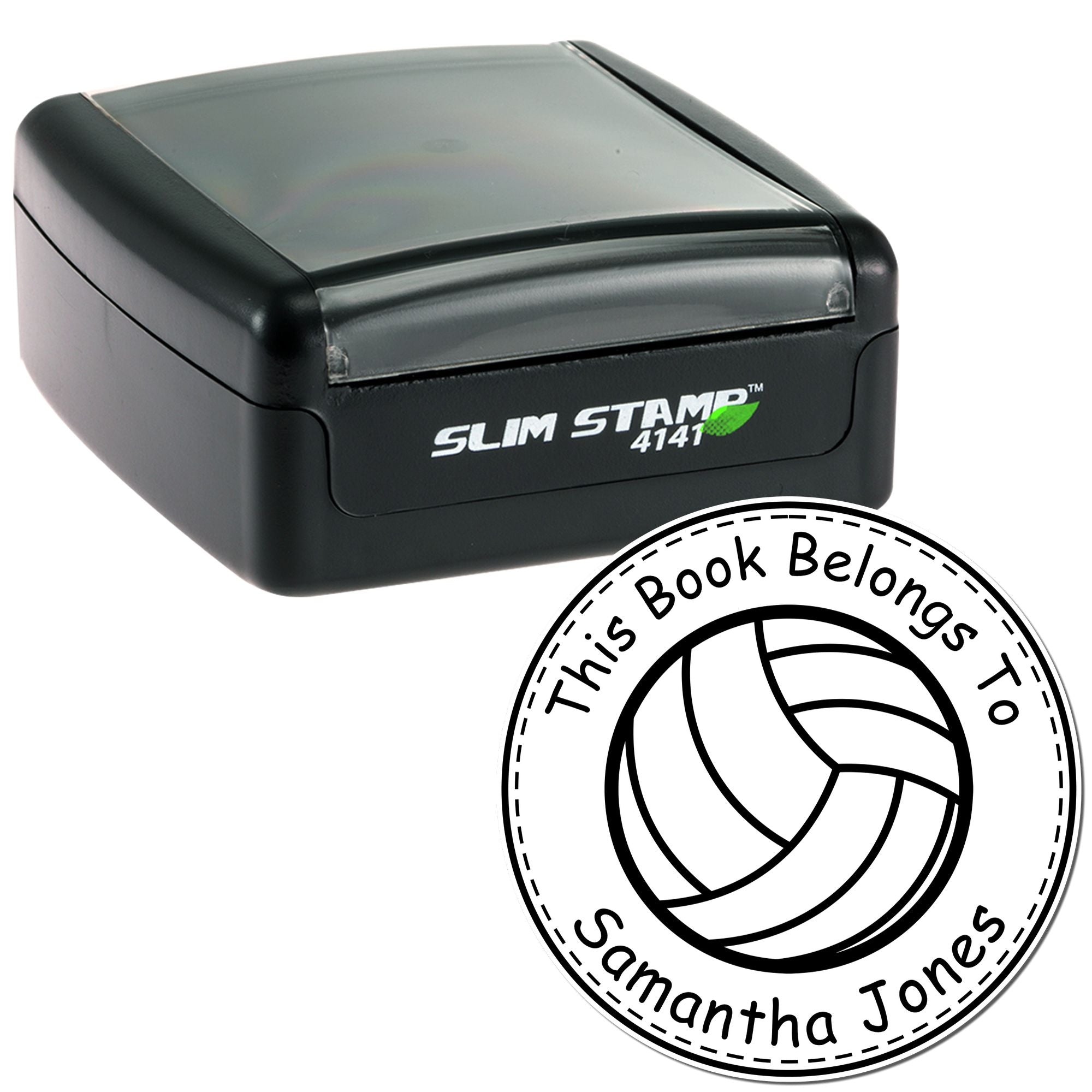 Pre-Inked Fast-paced Volleyball Personalized My Library Stamper - Engineer Seal Stamps