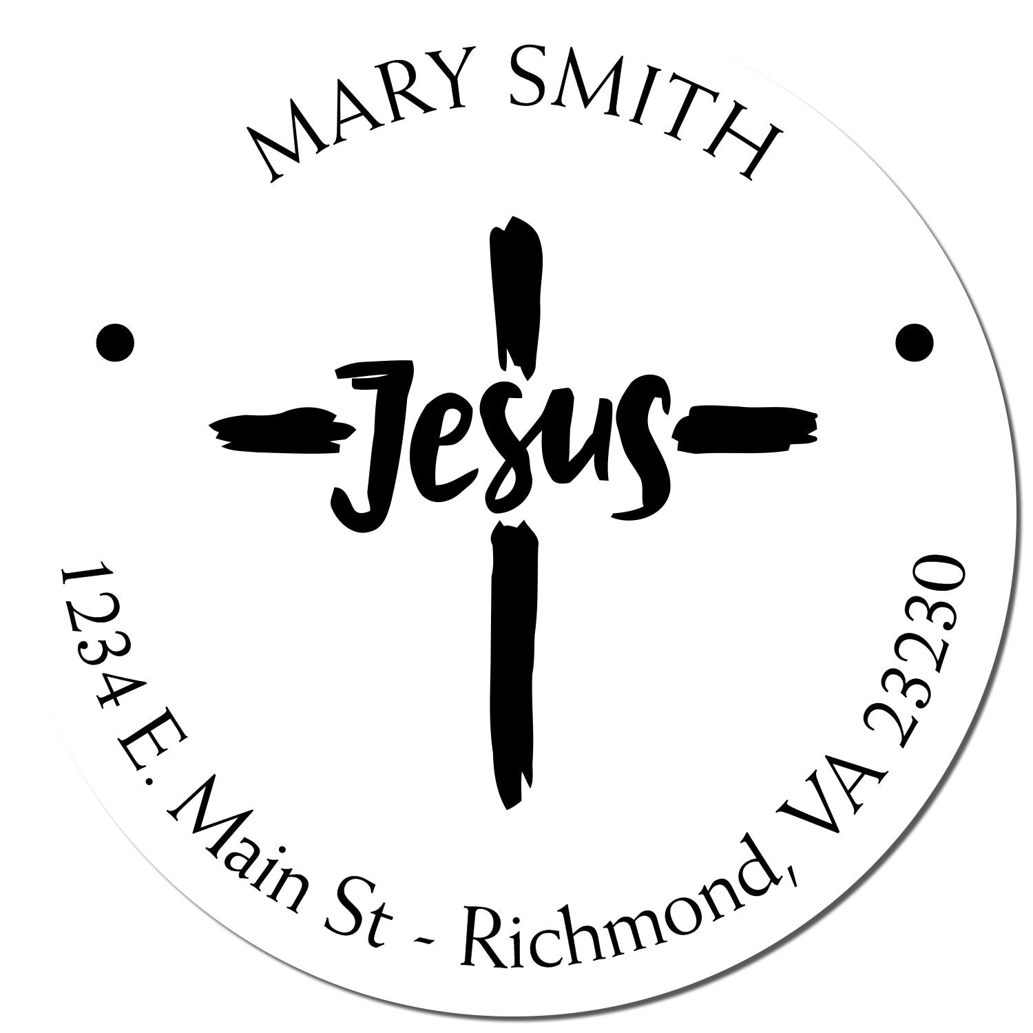 Self-Inking Lovely Cross Personalized Home Stamp - Engineer Seal Stamps