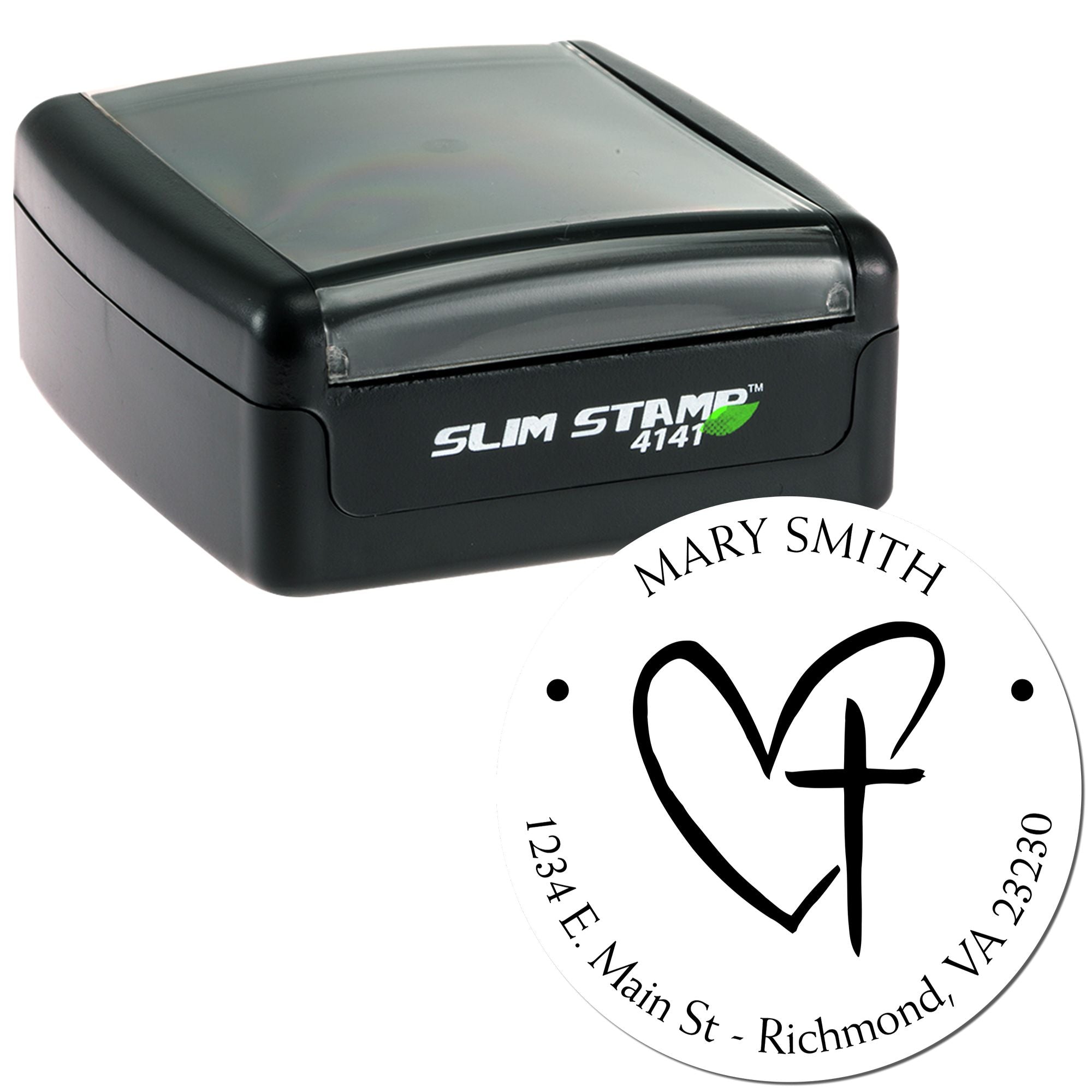 Portable Pre-Inked Adorned Cross Custom Address Stamp - Engineer Seal Stamps