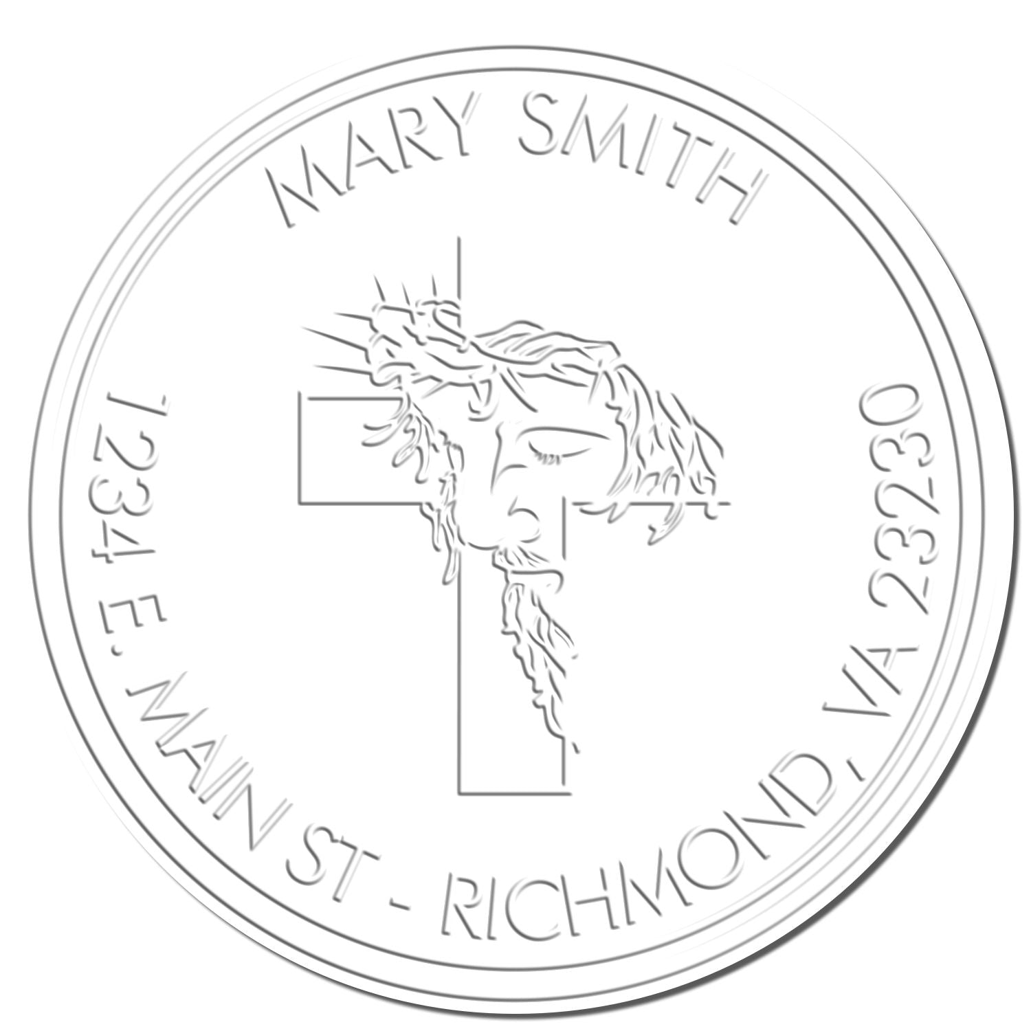 Hybrid Meditative Cross Custom Name And Address Seal Press - Engineer Seal Stamps