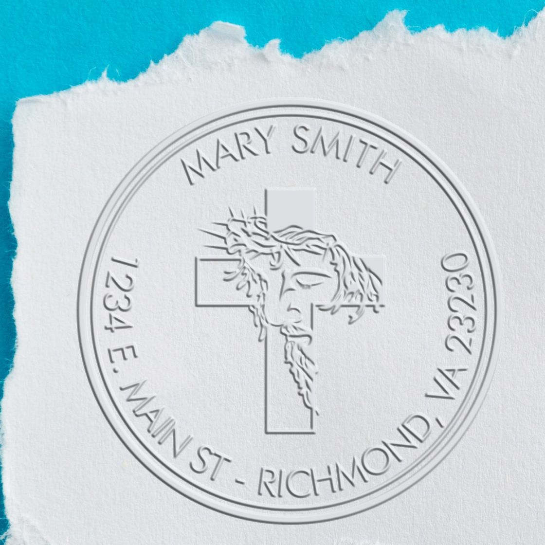 Hybrid Meditative Cross Custom Name And Address Seal Press - Engineer Seal Stamps