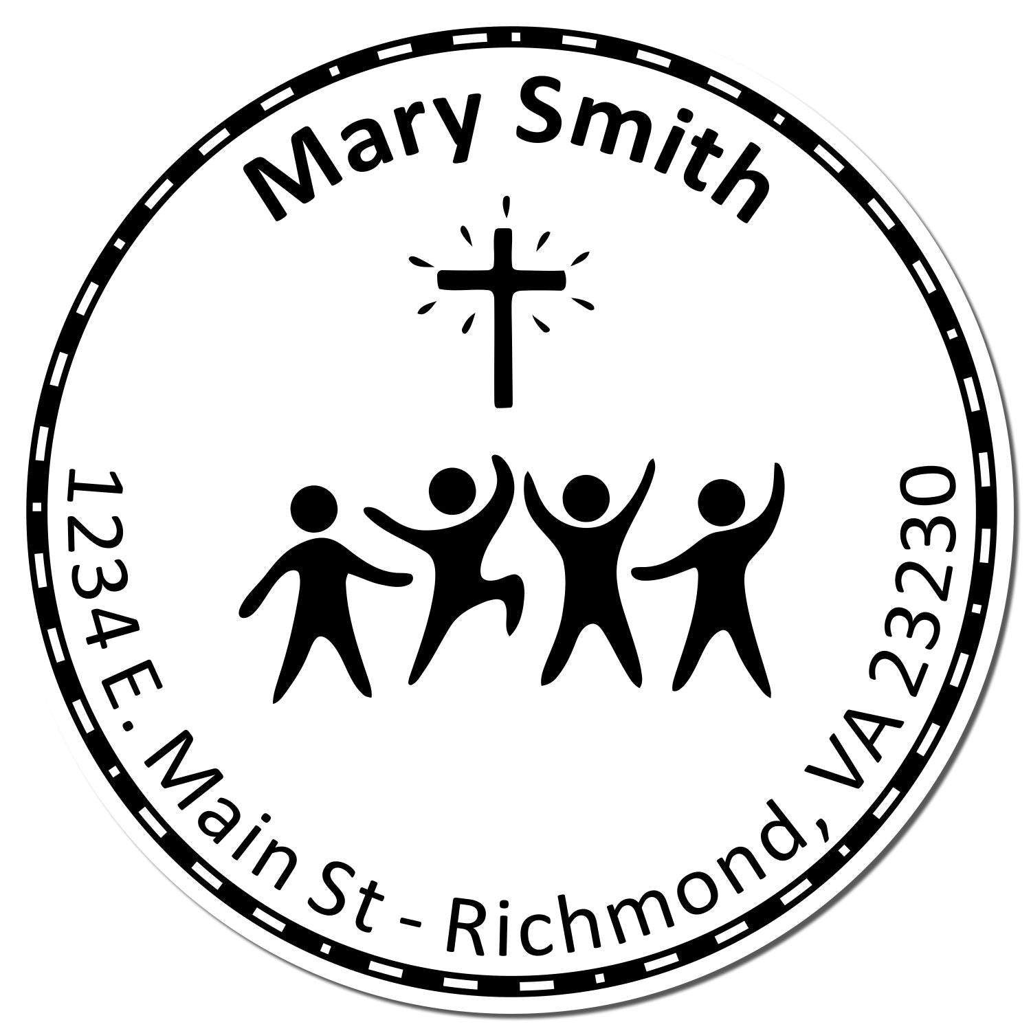 Wood Handle Spiritual Faith Custom Made Return Address Stamp