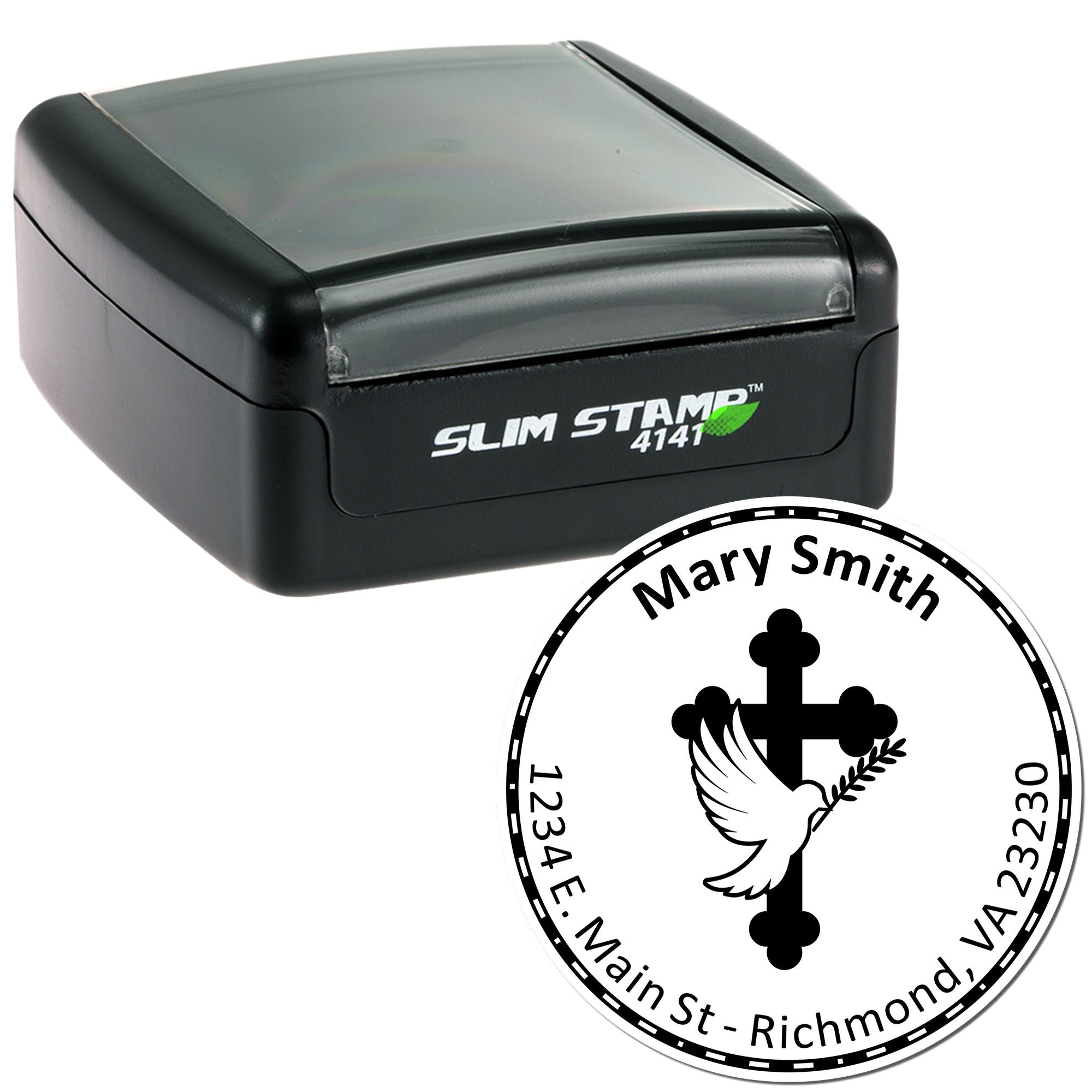 Portable Pre-Inked Glorious Cross Custom Home Address Stamp - Engineer Seal Stamps