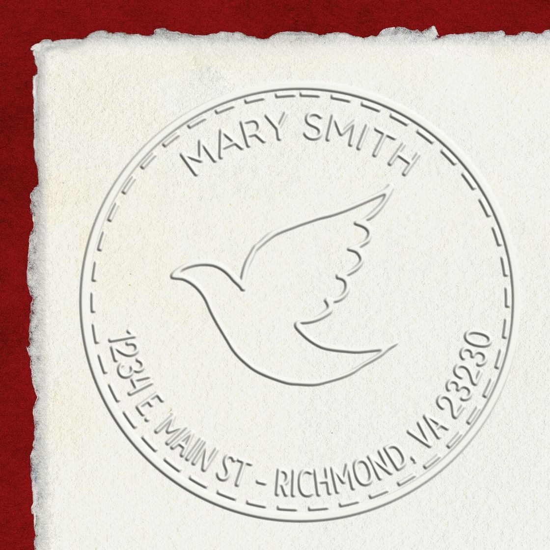 Desk Hallowed Dove Personalized Address Embosser - Engineer Seal Stamps