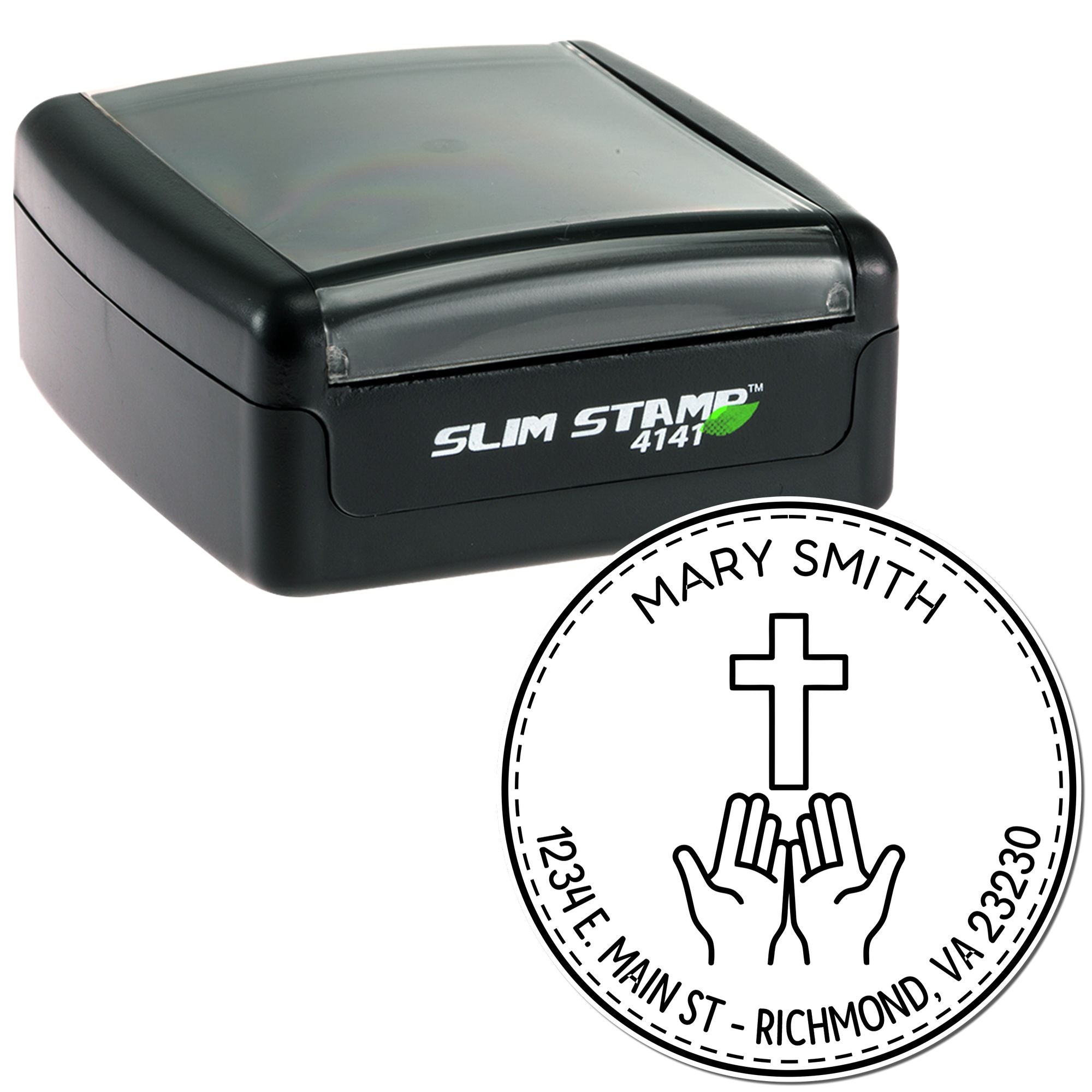 Portable Pre-Inked Devotional Cross Custom Made Home Stamp - Engineer Seal Stamps
