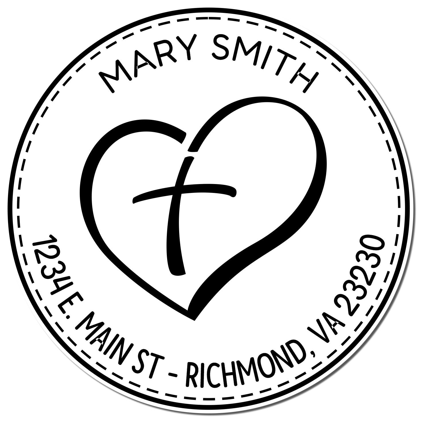 Self-Inking Pious Heart Address Stamp - Engineer Seal Stamps