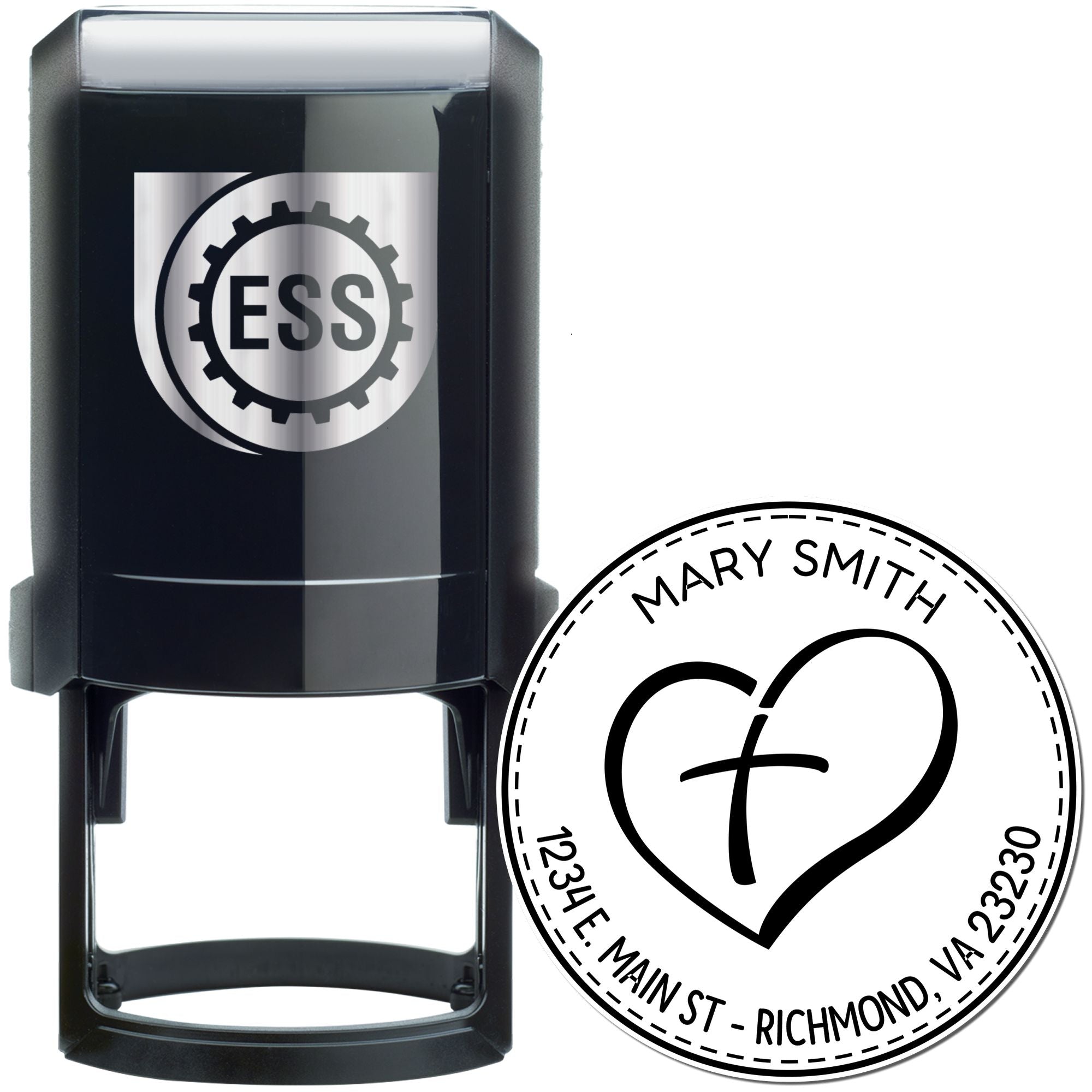 Self-Inking Pious Heart Address Stamp - Engineer Seal Stamps