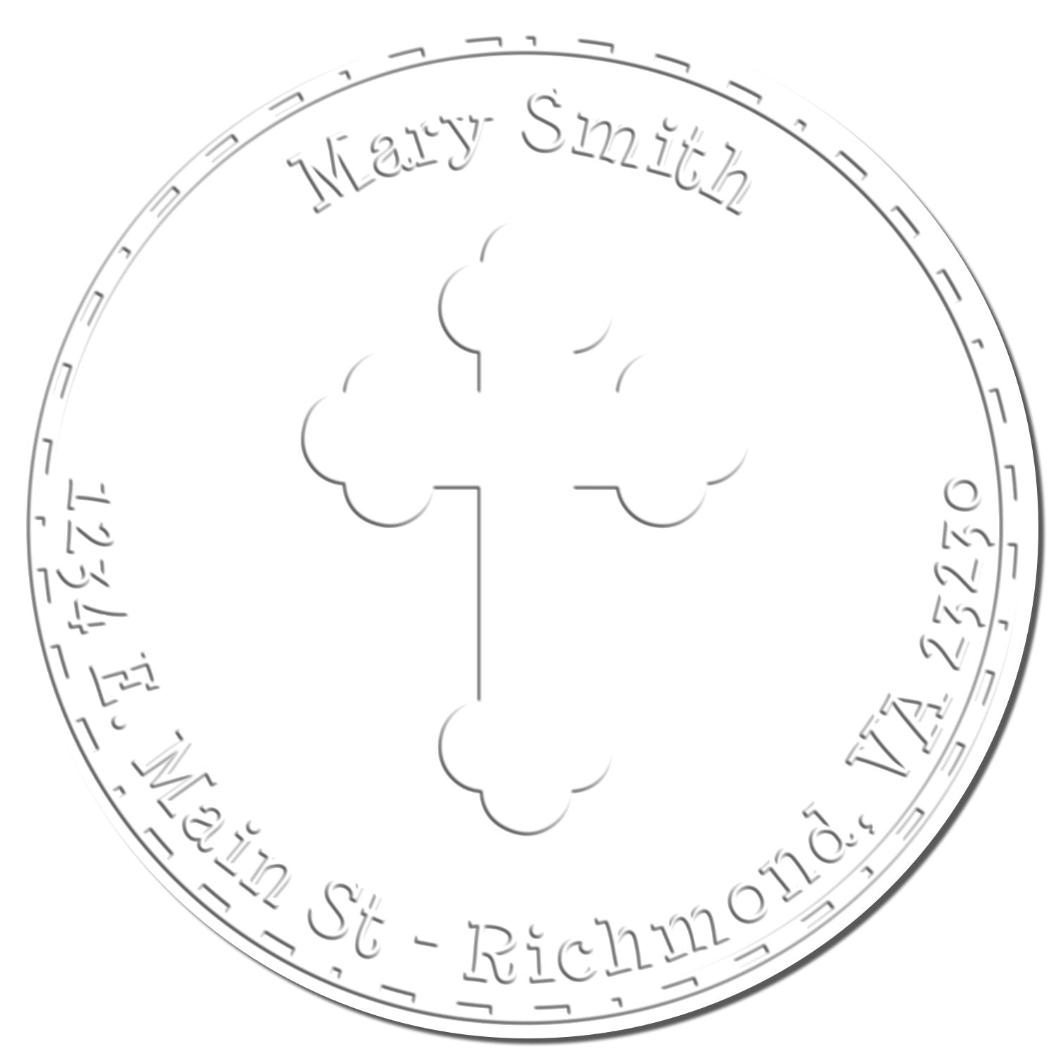 Soft Spiritual Cross Name And Address Embossing Seal