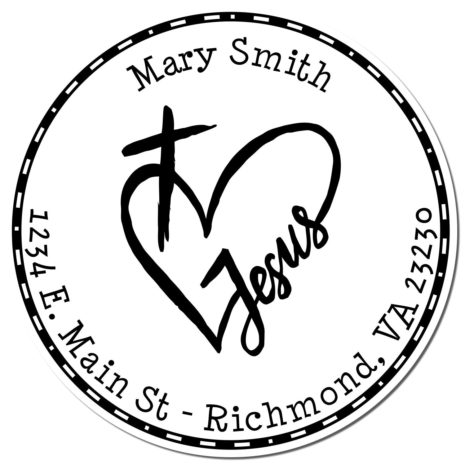 Wood Handle Glorious Love Personalized Return Address Stamp - Engineer Seal Stamps