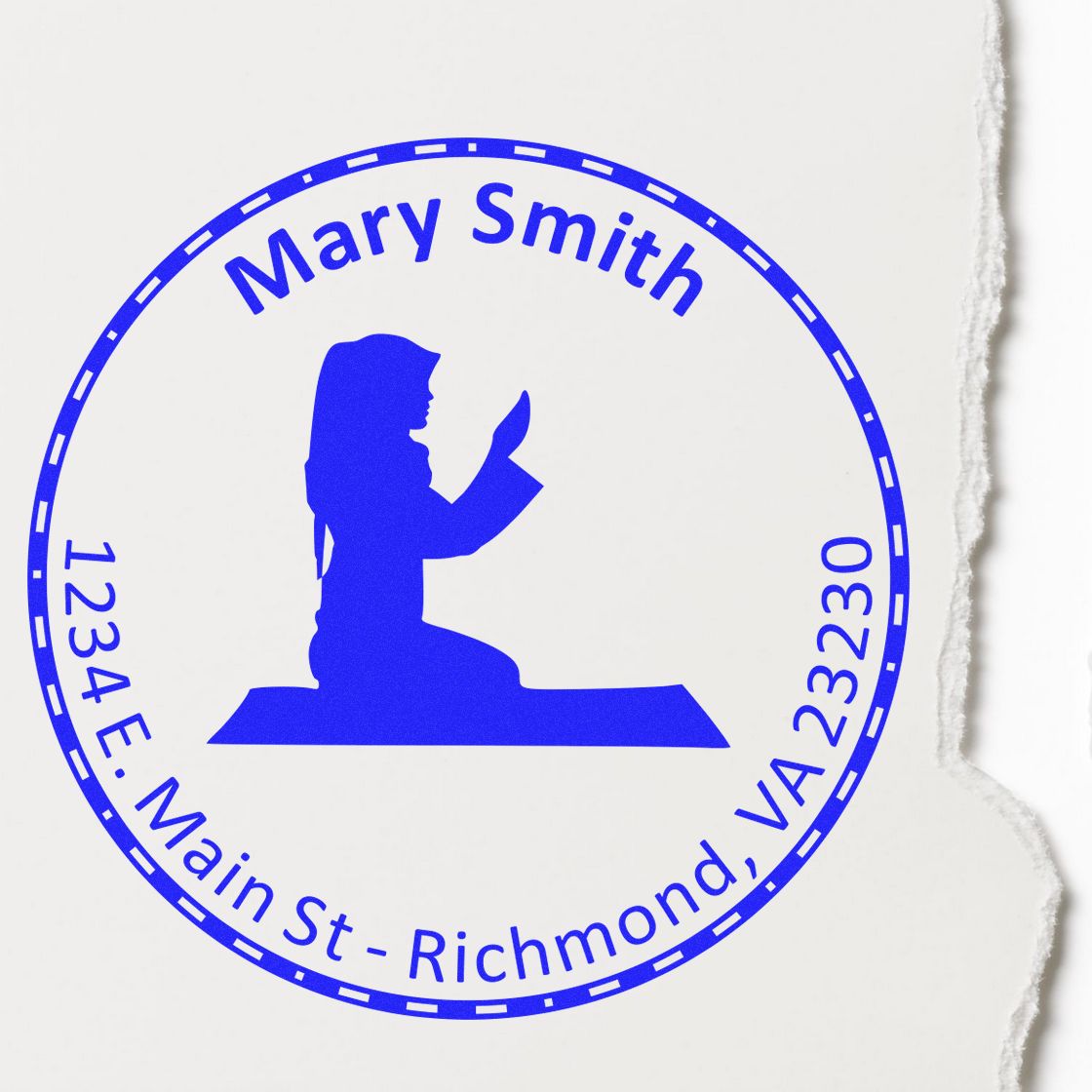 Wood Handle Morning Prayers Custom Name And Address Stamp - Engineer Seal Stamps
