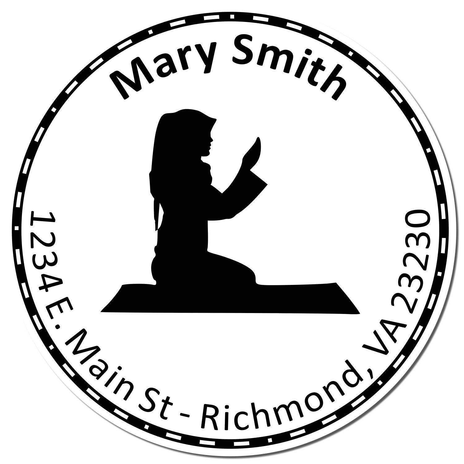 Wood Handle Morning Prayers Custom Name And Address Stamp - Engineer Seal Stamps