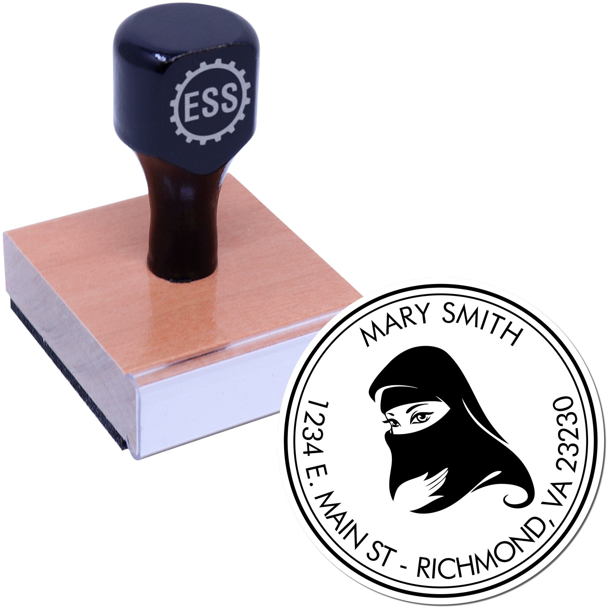 Wood Handle Eye-catching Veil Custom Home Address Stamp - Engineer Seal Stamps