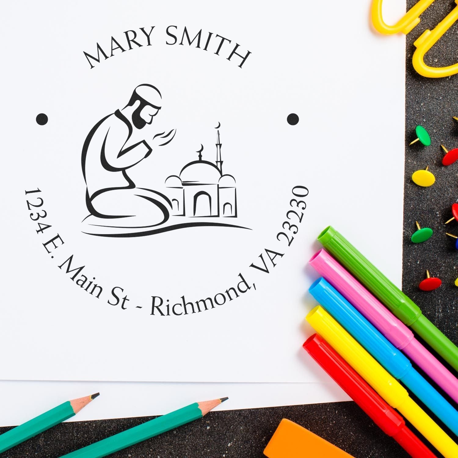 Self-Inking Meditative Prayers Custom Home Stamp