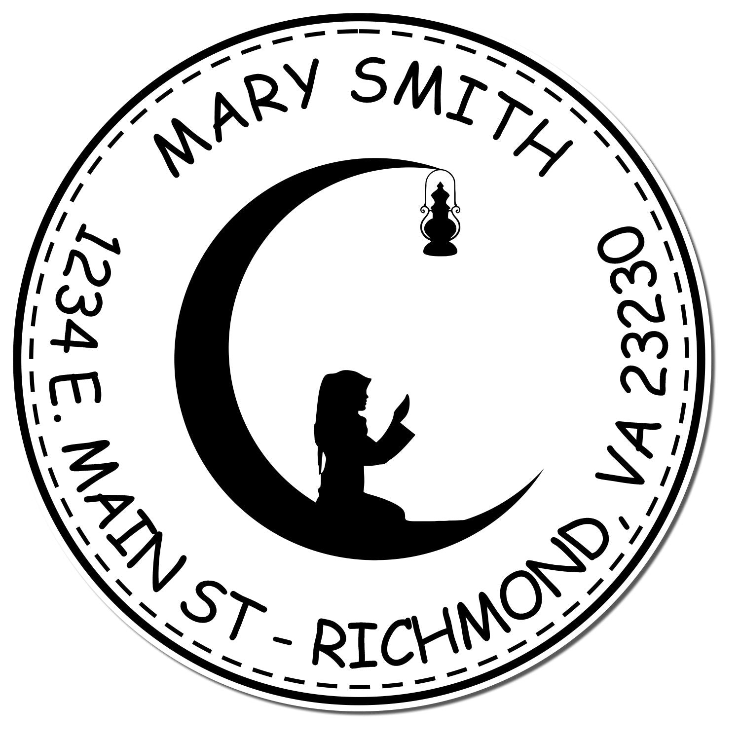 PSI Pre-Inked Crescent Prayers Name And Address Stamp - Engineer Seal Stamps