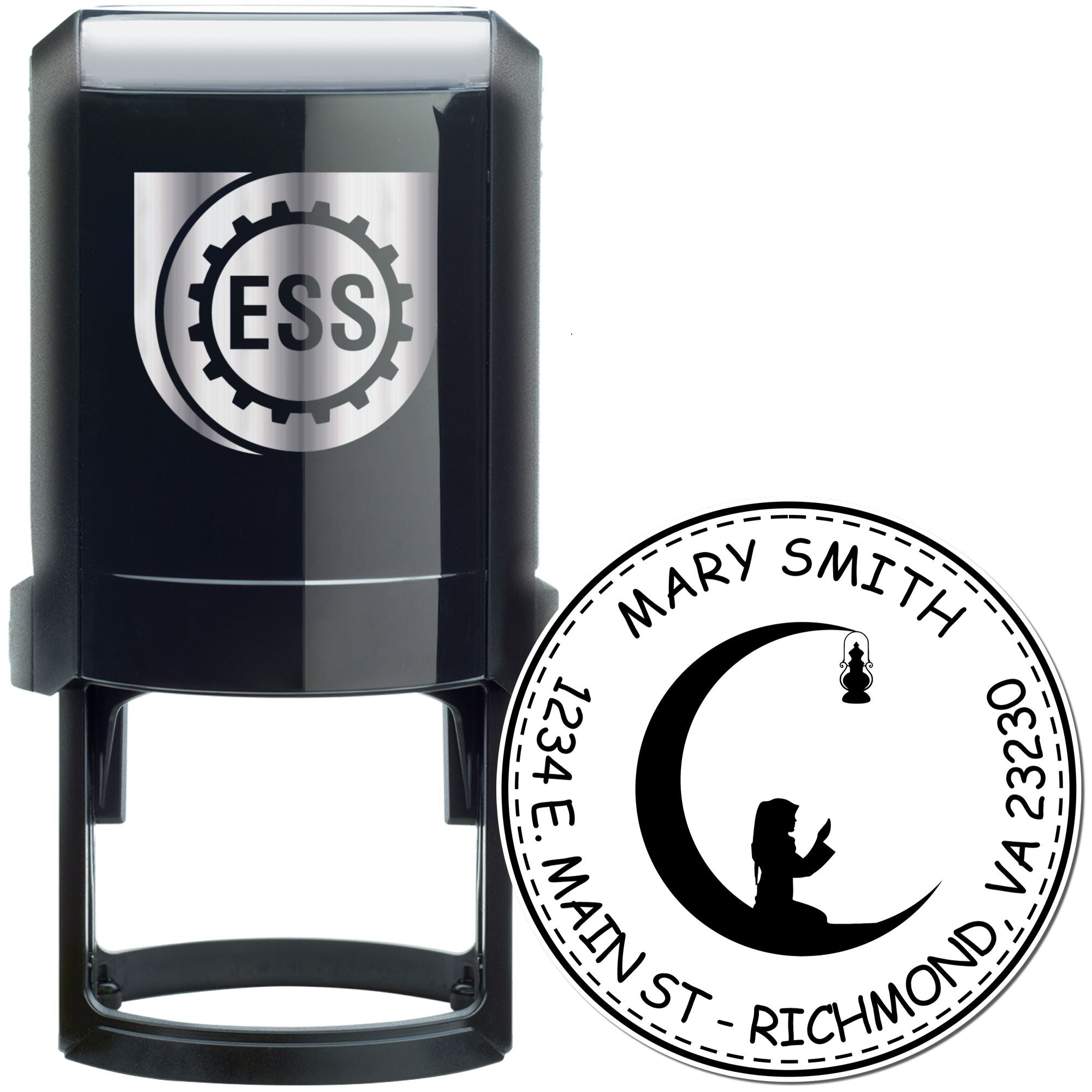 Self-Inking Crescent Prayers Custom Envelope Stamp - Engineer Seal Stamps