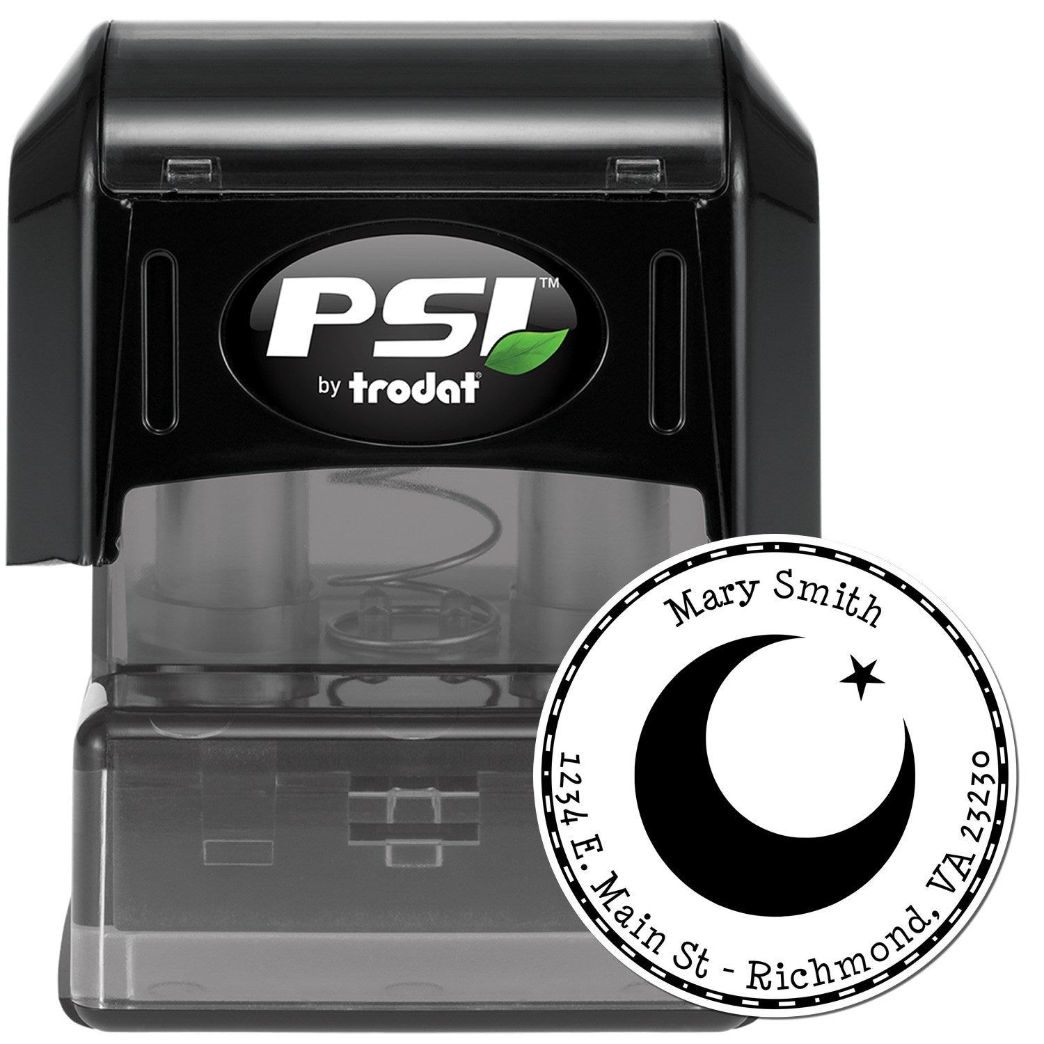 PSI Pre-Inked Ethereal Crescent Return Address Stamp - Engineer Seal Stamps