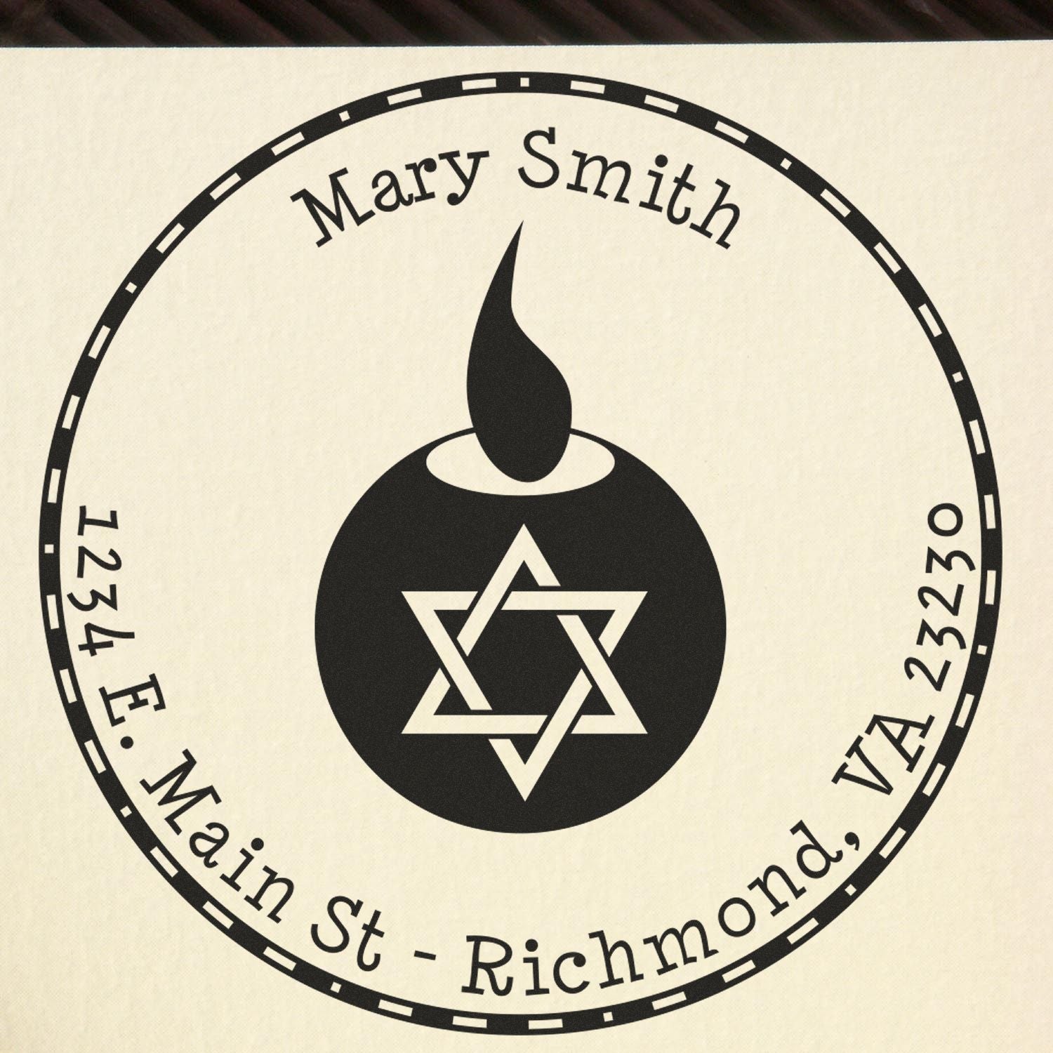 PSI Pre-Inked Fantastic Oil Lamp Personalized Name And Address Stamp - Engineer Seal Stamps