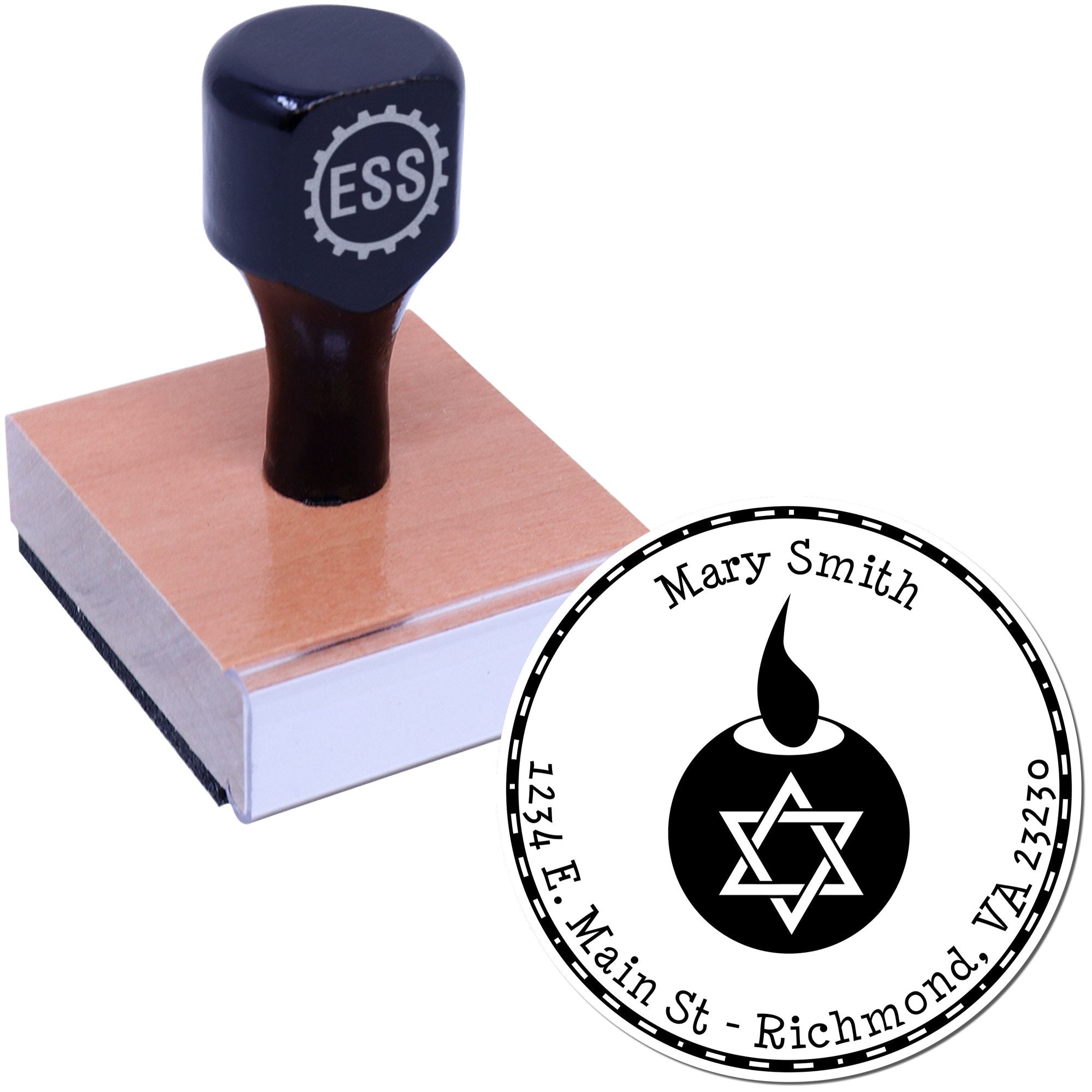 Wood Handle Fantastic Oil Lamp Made To Order Mailing Stamp - Engineer Seal Stamps