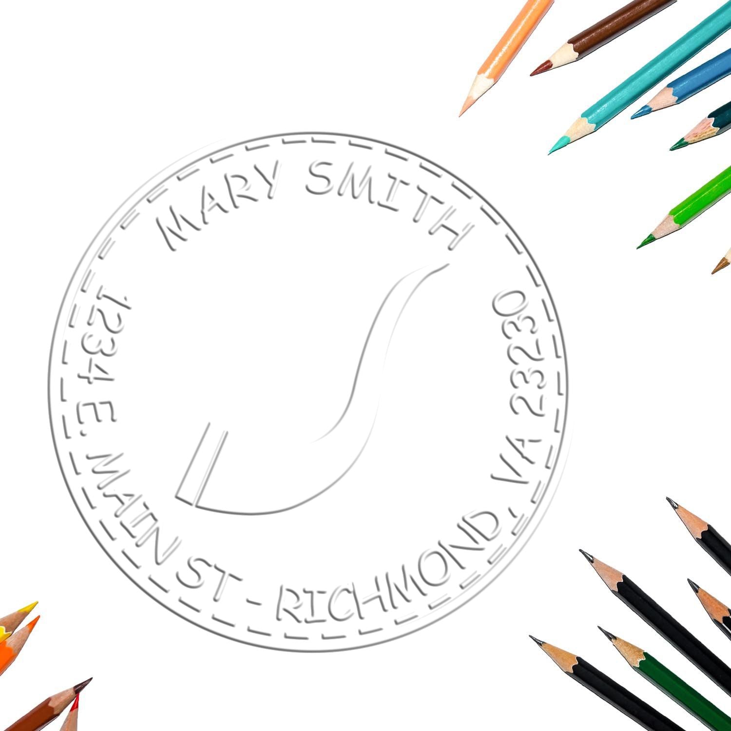 Soft Noble Shofar Custom Address Embossing Stamp