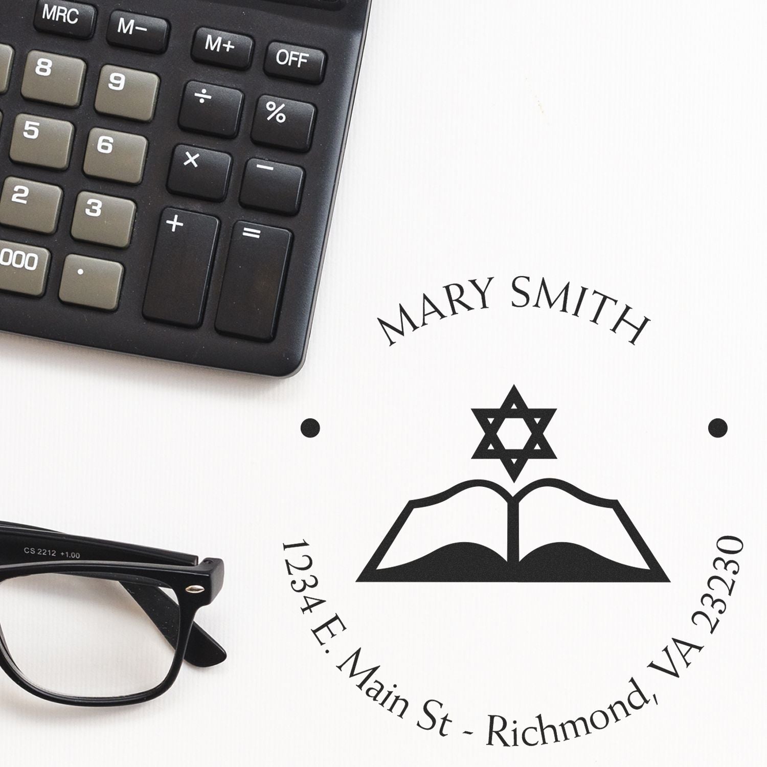 PSI Pre-Inked Spiritual Words Personalized Return Address Stamp - Engineer Seal Stamps