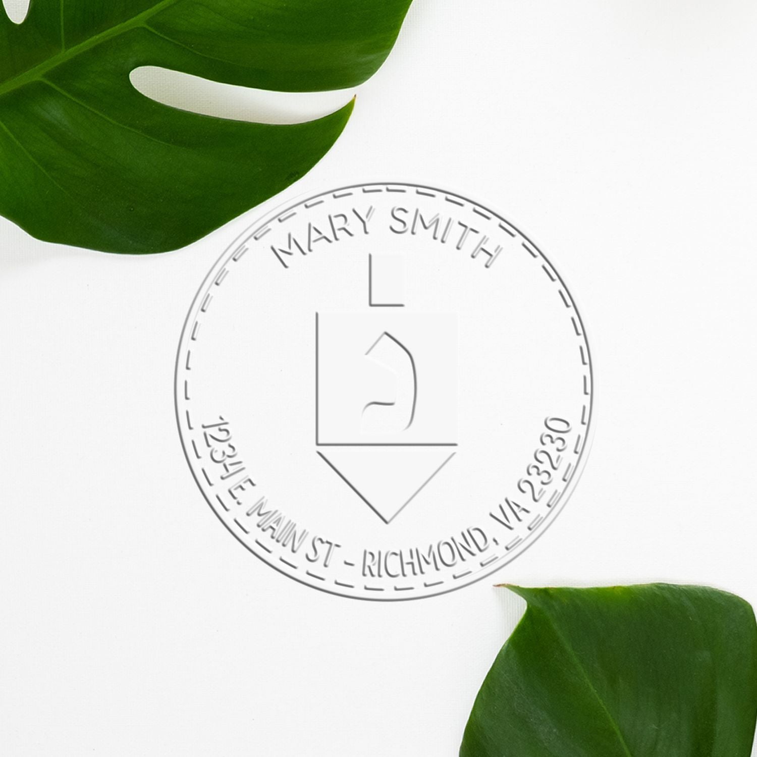 Hybrid Divine Dreidel Custom Made Address Embossed Stamp - Engineer Seal Stamps
