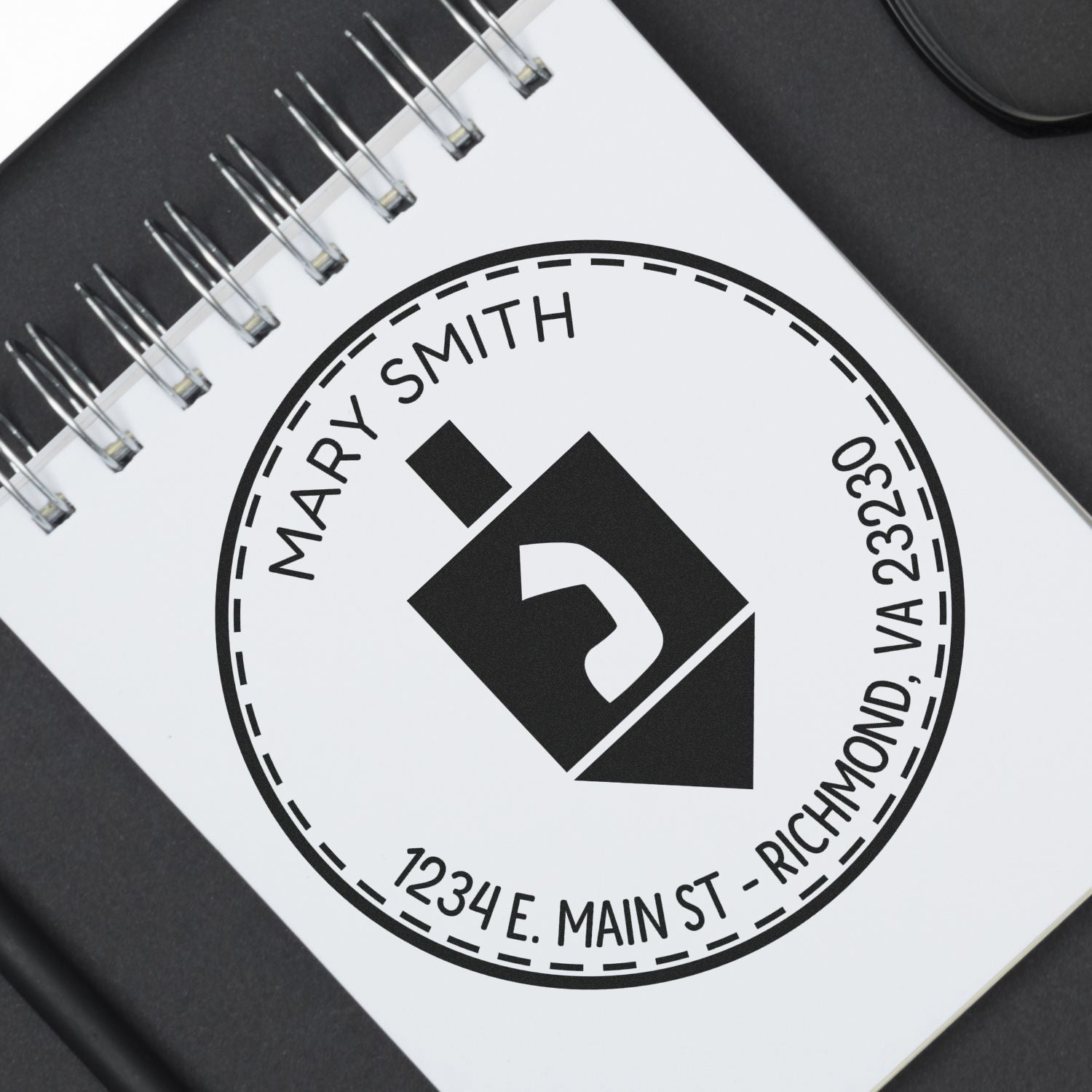 PSI Pre-Inked Divine Dreidel Personalized Return Address Stamper - Engineer Seal Stamps