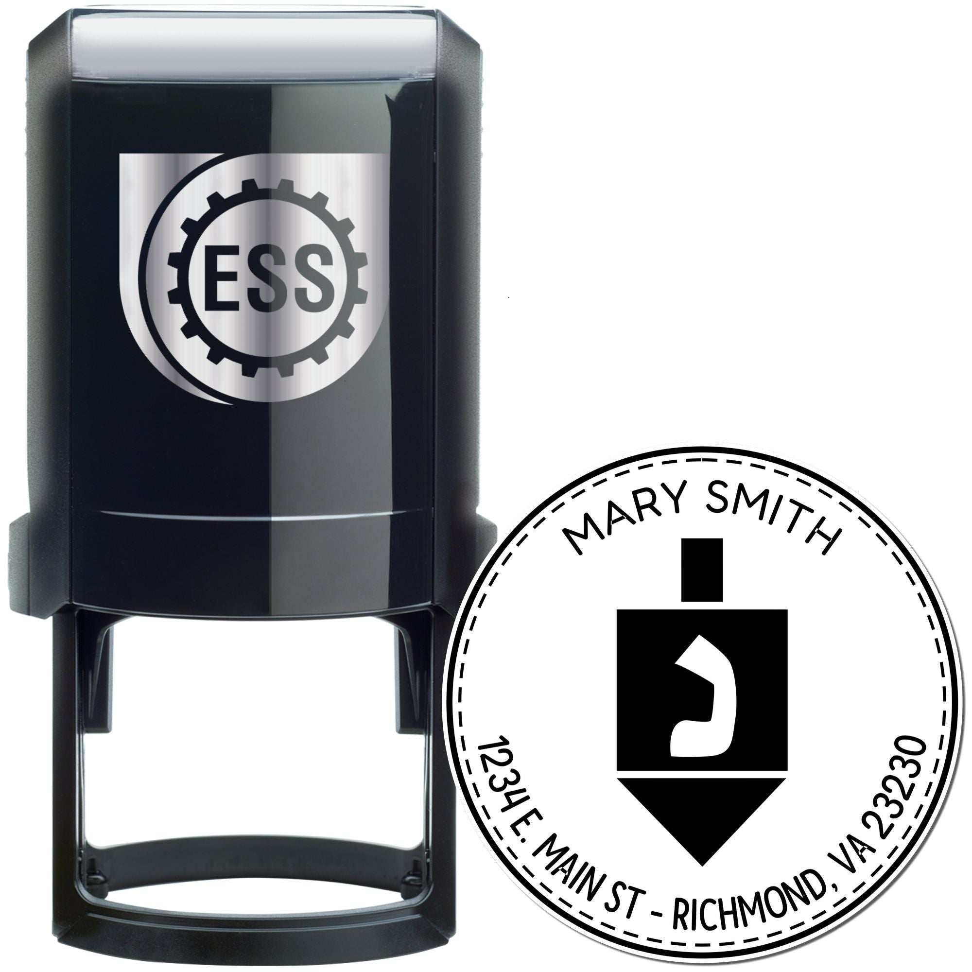 Self-Inking Divine Dreidel Custom Made Mail Stamp - Engineer Seal Stamps
