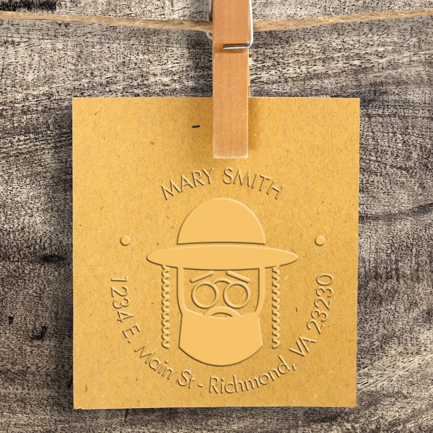Hybrid Revered Rabbi Custom Made Address Embossing Seal - Engineer Seal Stamps