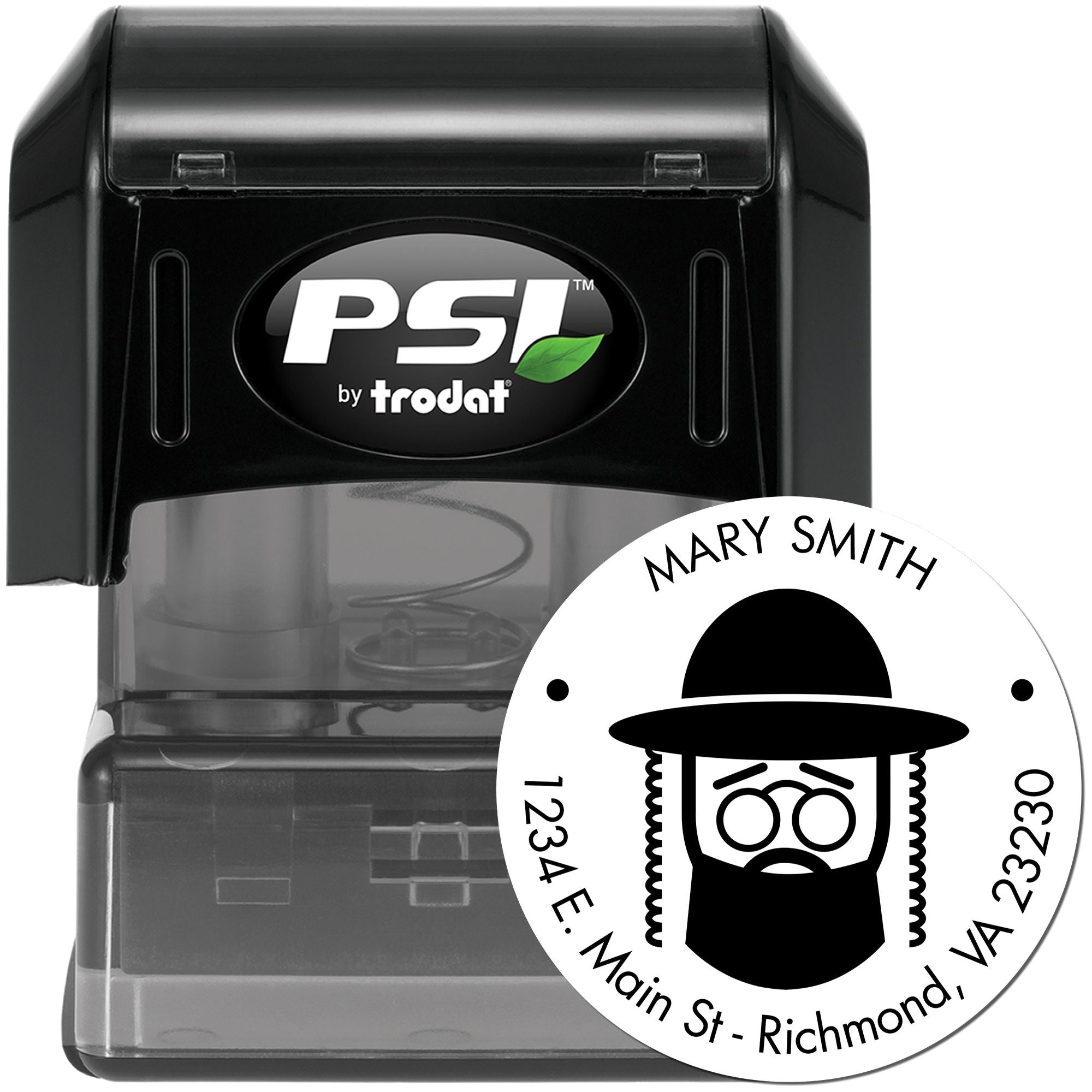 PSI Pre-Inked Revered Rabbi Personalized Home Address Stamper - Engineer Seal Stamps