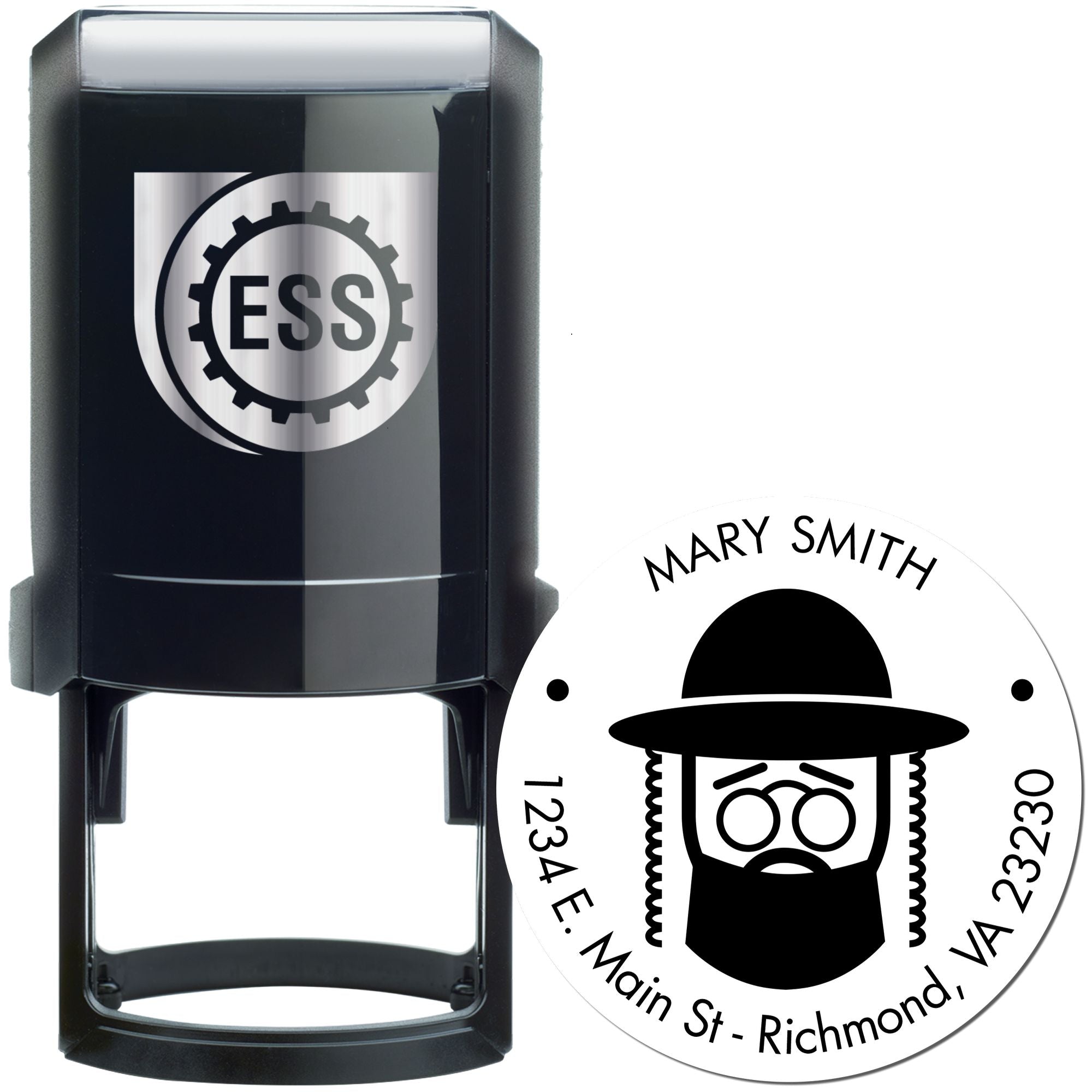 Self-Inking Revered Rabbi Custom Made Mailing Stamp - Engineer Seal Stamps