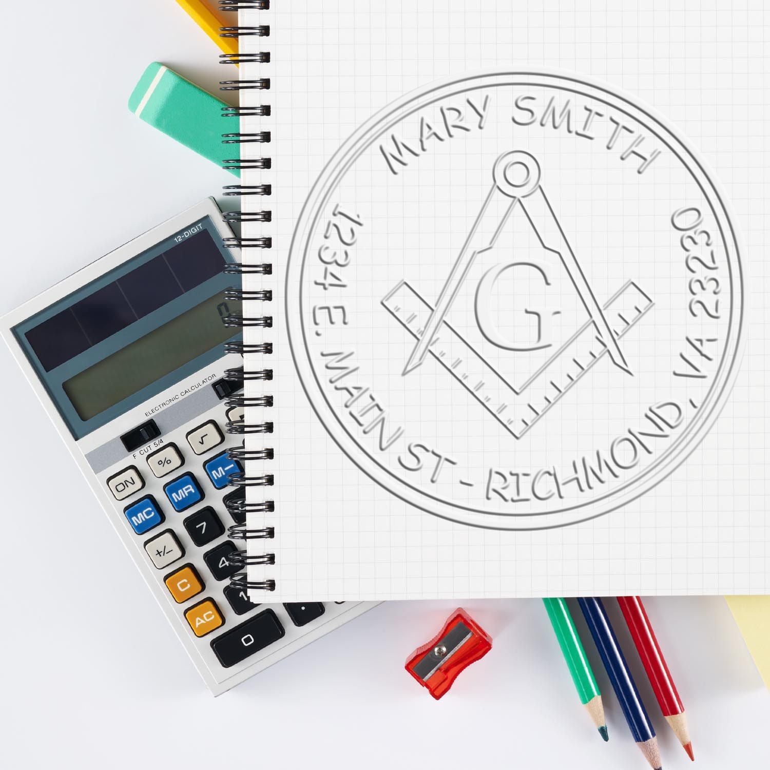 Soft Mystical Masons Personalized Mail Embossed Stamp