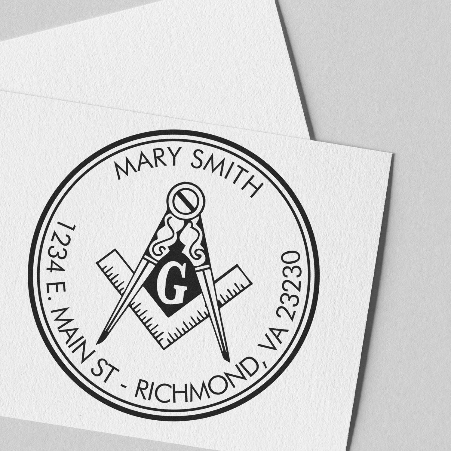 Wood Handle Majestic Masons Custom Mailing Stamp - Engineer Seal Stamps