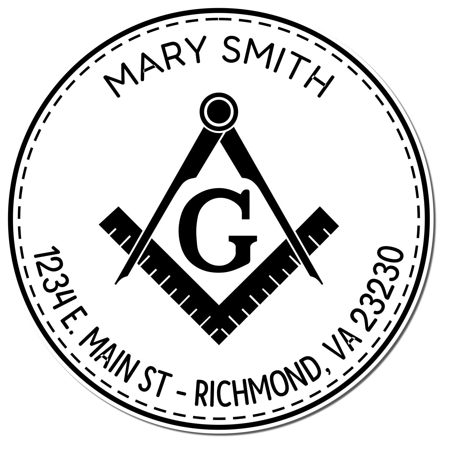 PSI Pre-Inked Cryptic Masons Custom Made Address Stamper - Engineer Seal Stamps