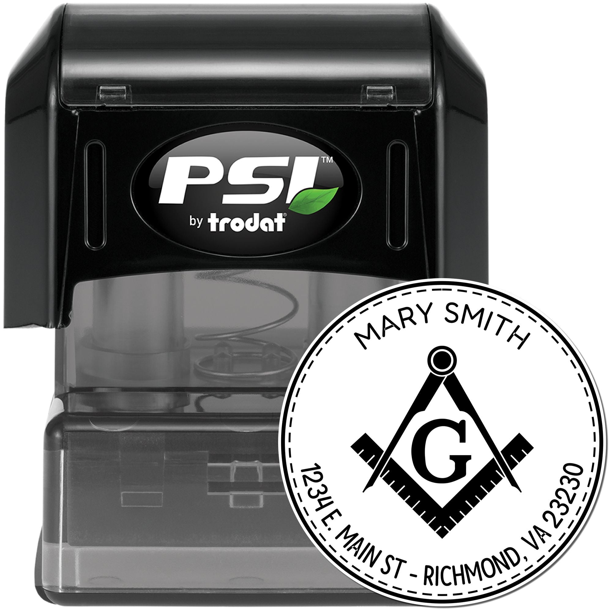 PSI Pre-Inked Cryptic Masons Custom Made Address Stamper - Engineer Seal Stamps