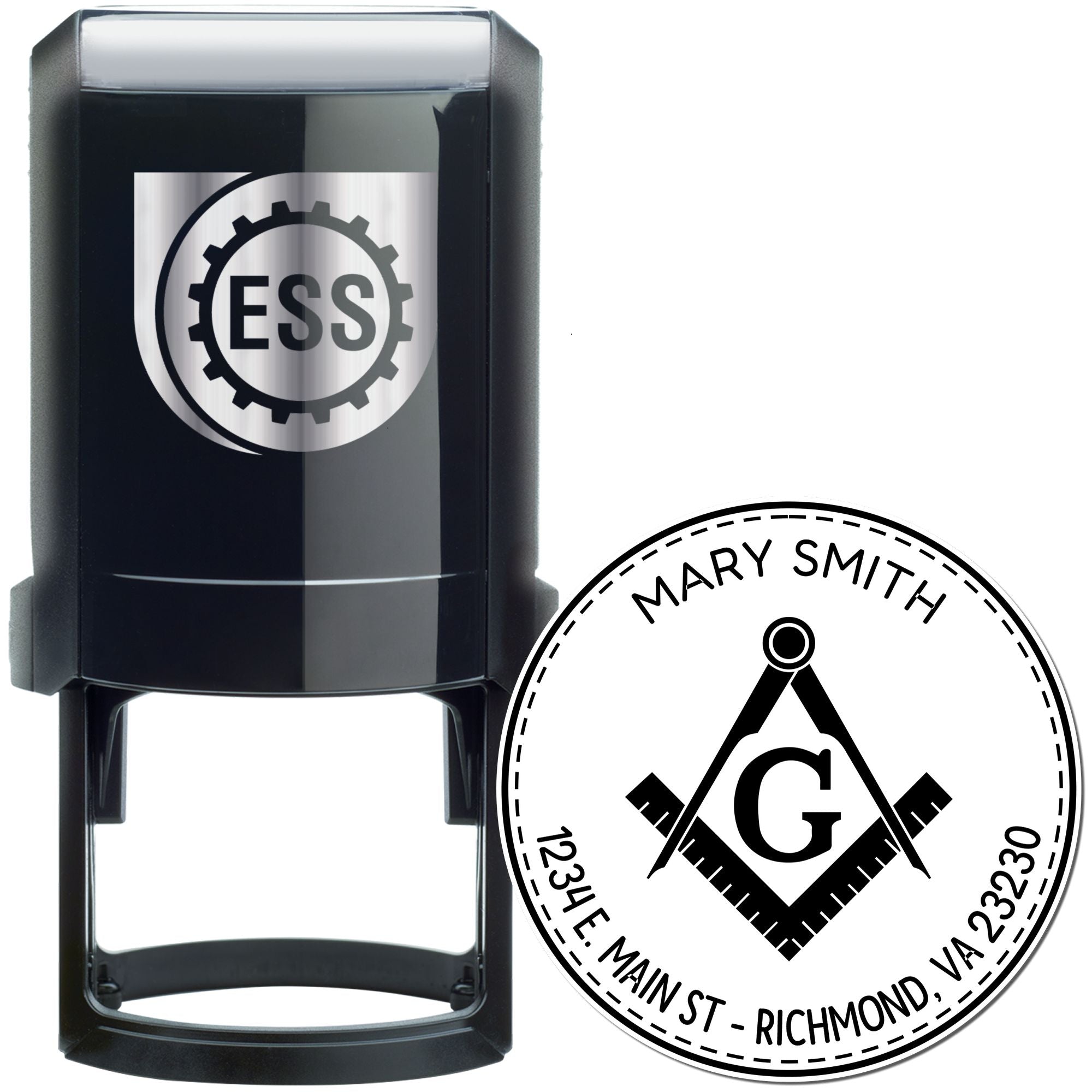 Self-Inking Cryptic Masons Custom Return Address Stamper - Engineer Seal Stamps