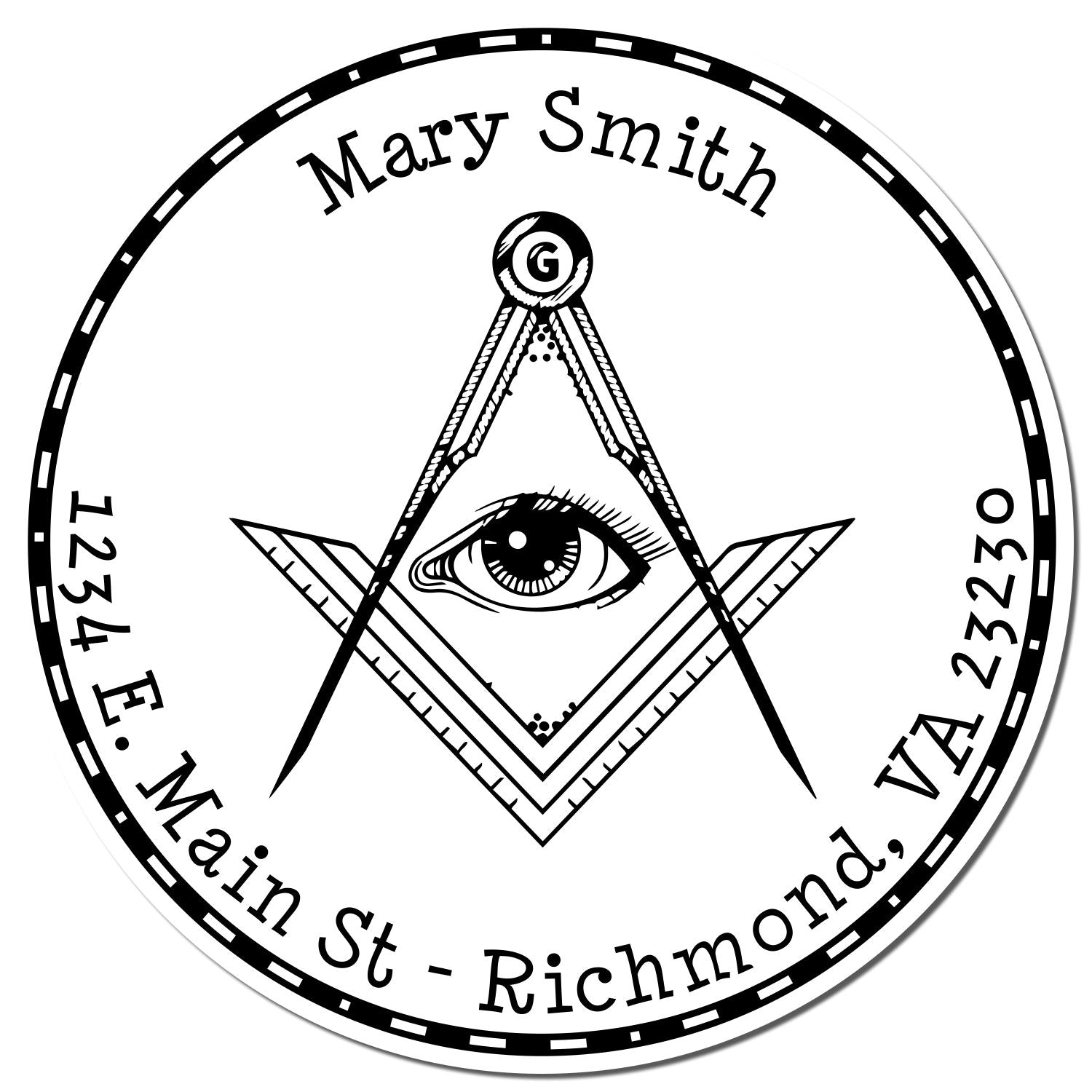 Wood Handle Enlightening Masons Custom Address Stamp - Engineer Seal Stamps