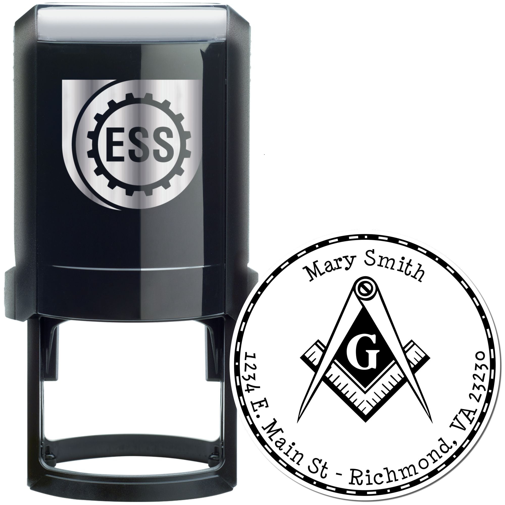 Self-Inking Intricate Masons Custom Home Address Stamper - Engineer Seal Stamps